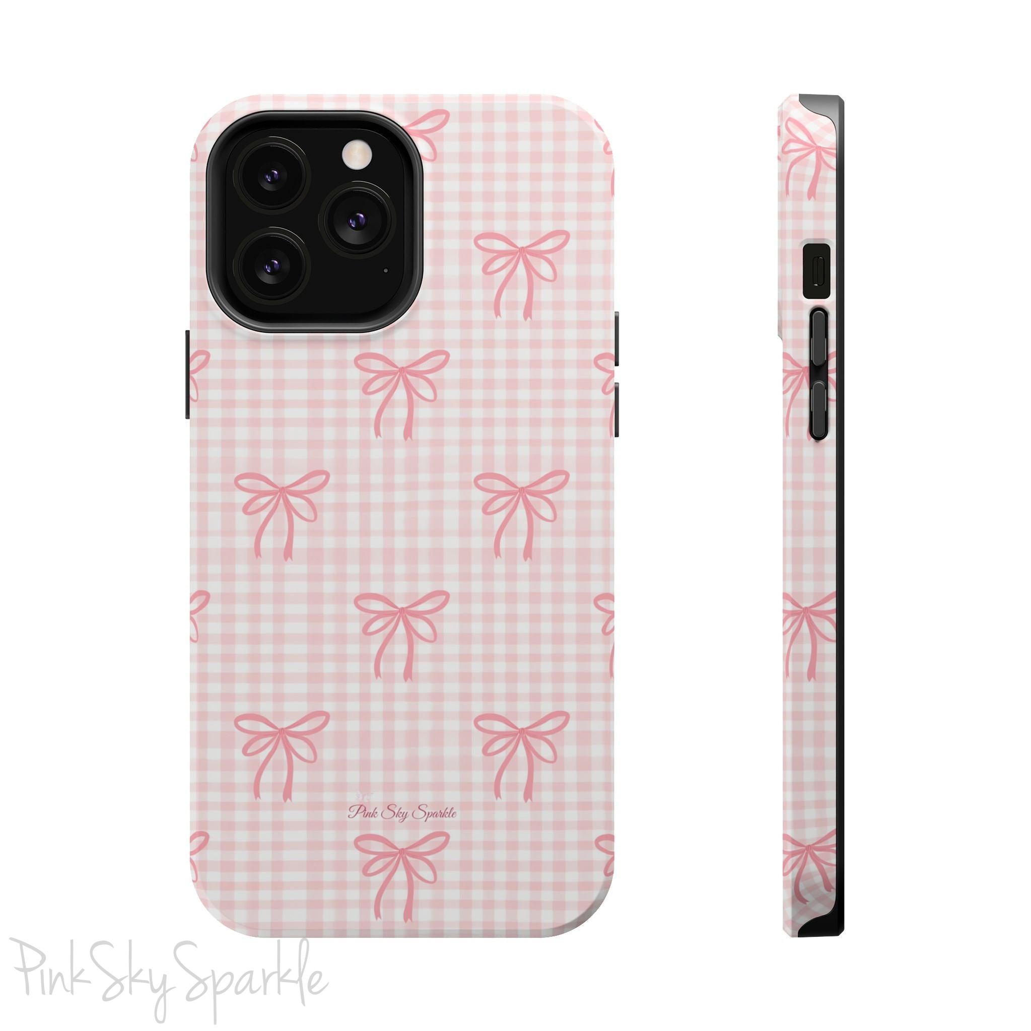 Pink Gingham Coquette Magnetic iPhone Case