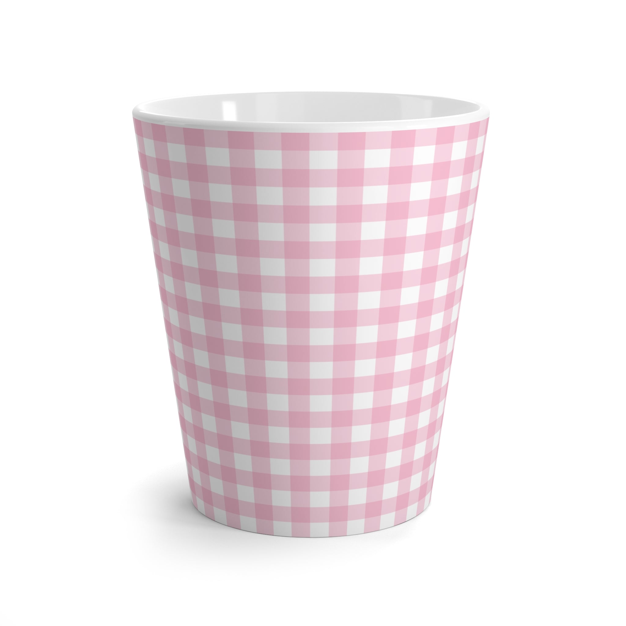 Pink Gingham Latte Mug