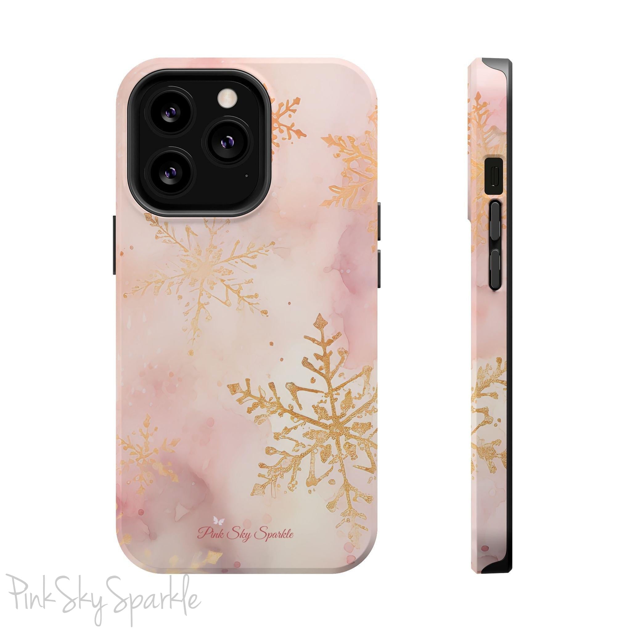 Pink & Gold Winter Wonderland Magnetic iPhone Case