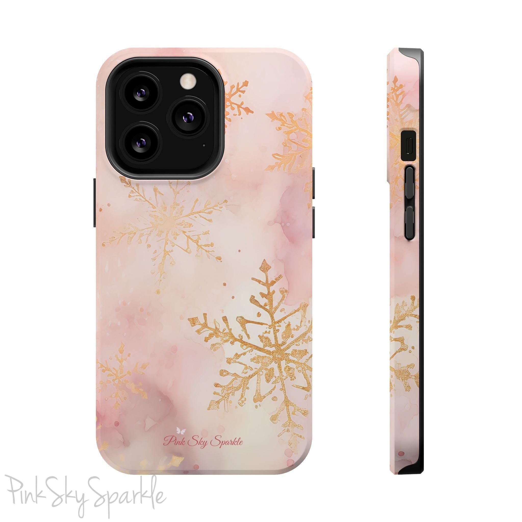 Pink & Gold Winter Wonderland Magnetic iPhone Case