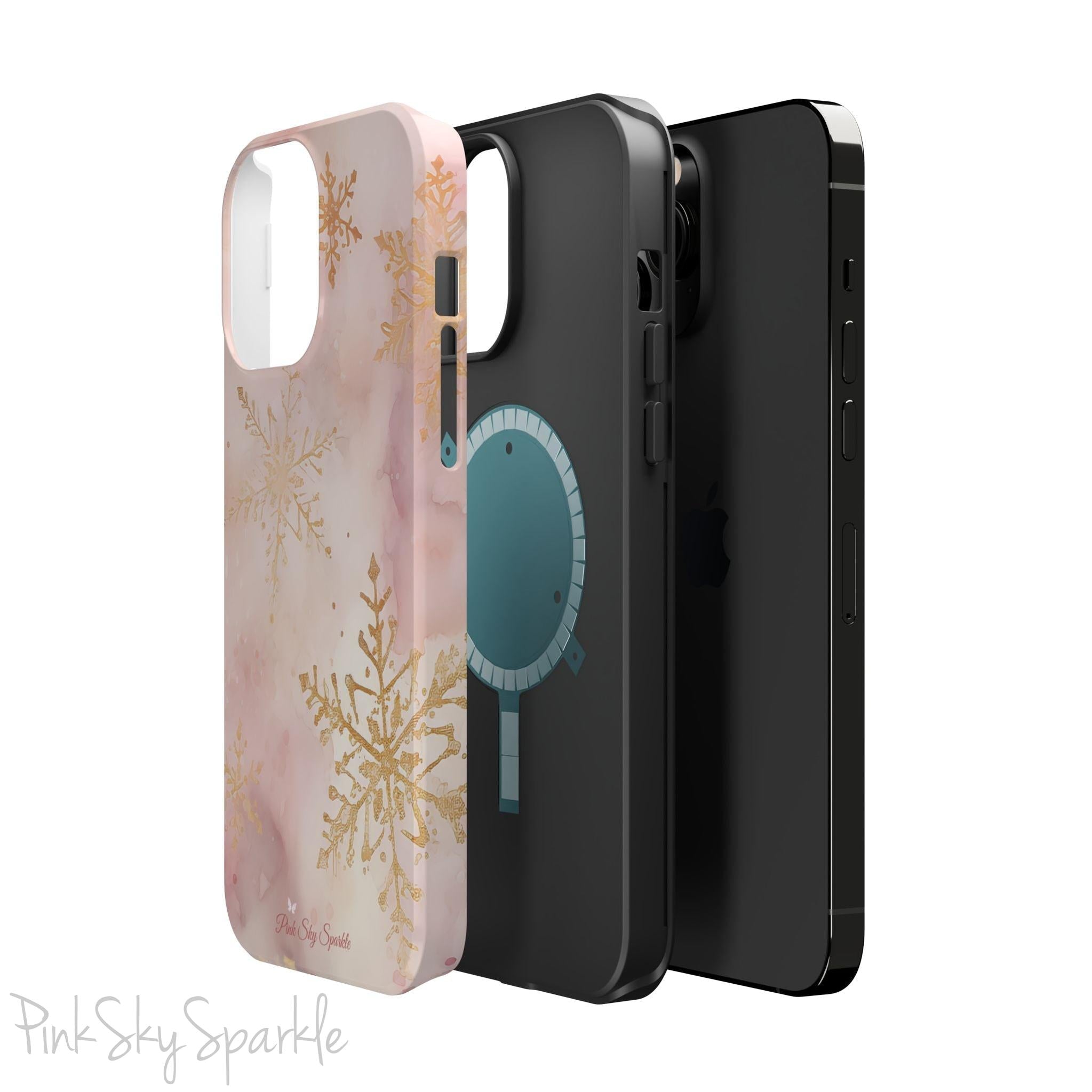 Pink & Gold Winter Wonderland Magnetic iPhone Case