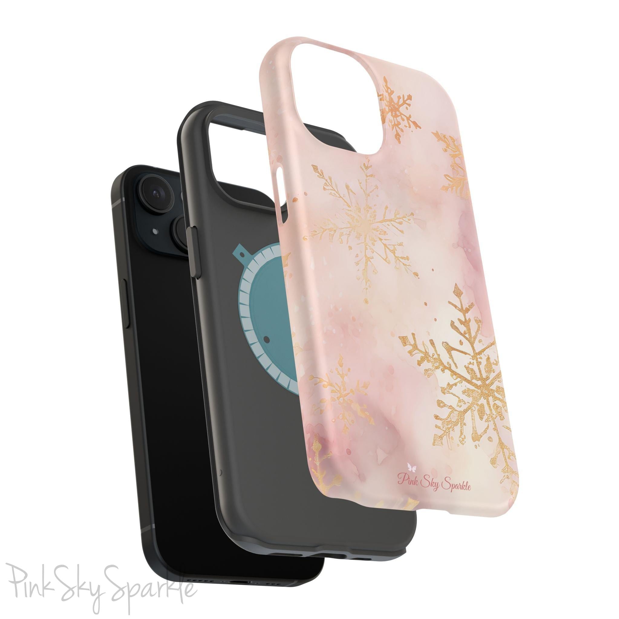 Pink & Gold Winter Wonderland Magnetic iPhone Case
