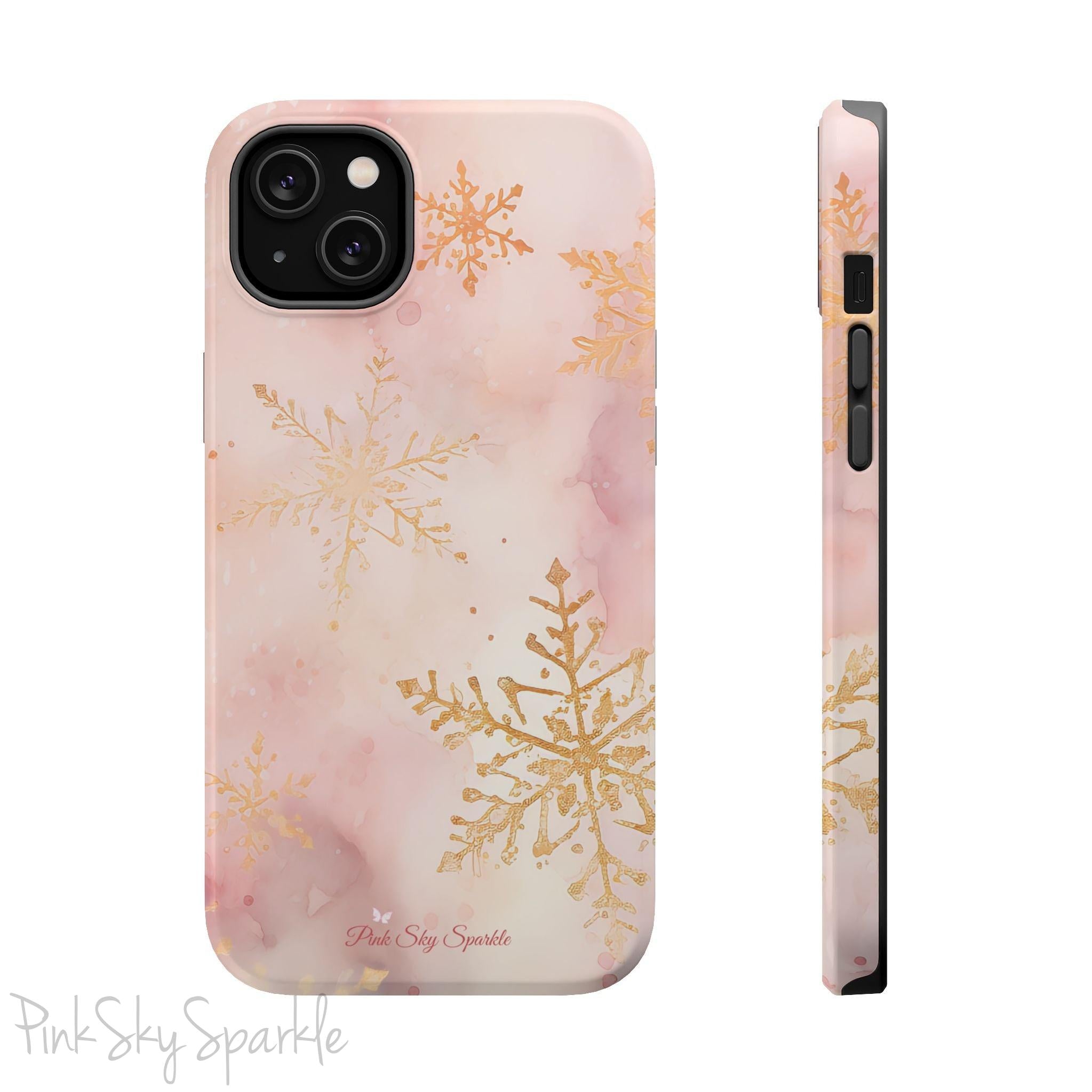 Pink & Gold Winter Wonderland Magnetic iPhone Case