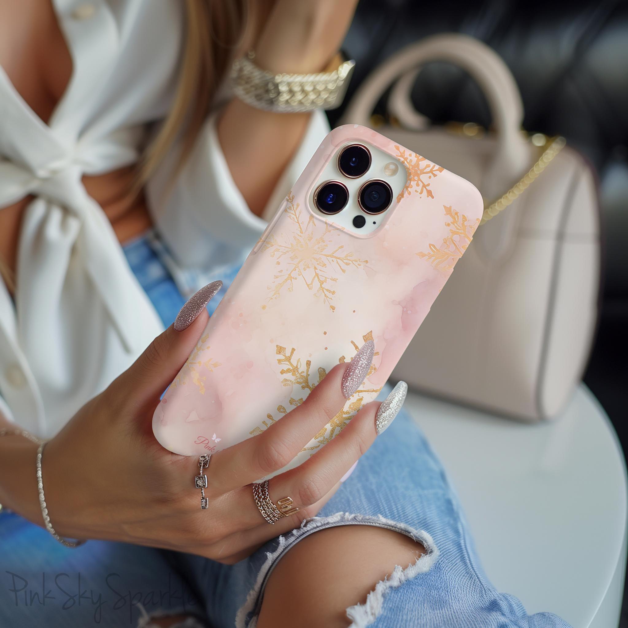 Pink & Gold Winter Wonderland Magnetic iPhone Case