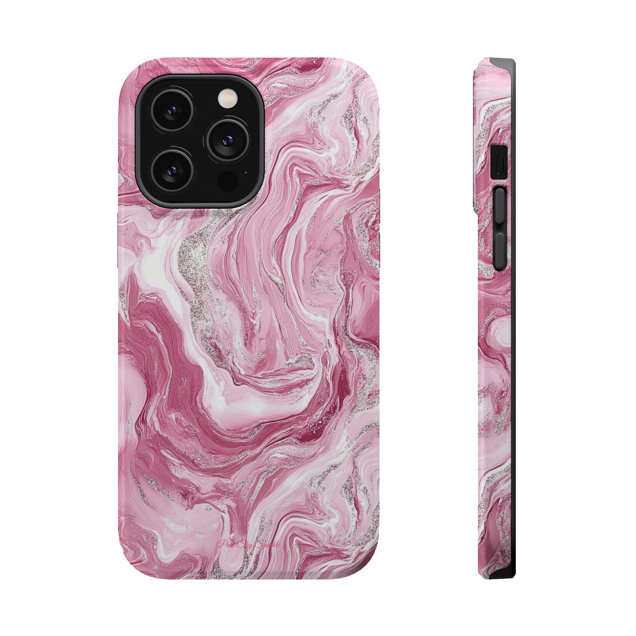Pink Melted Marble Magnetic iPhone Case