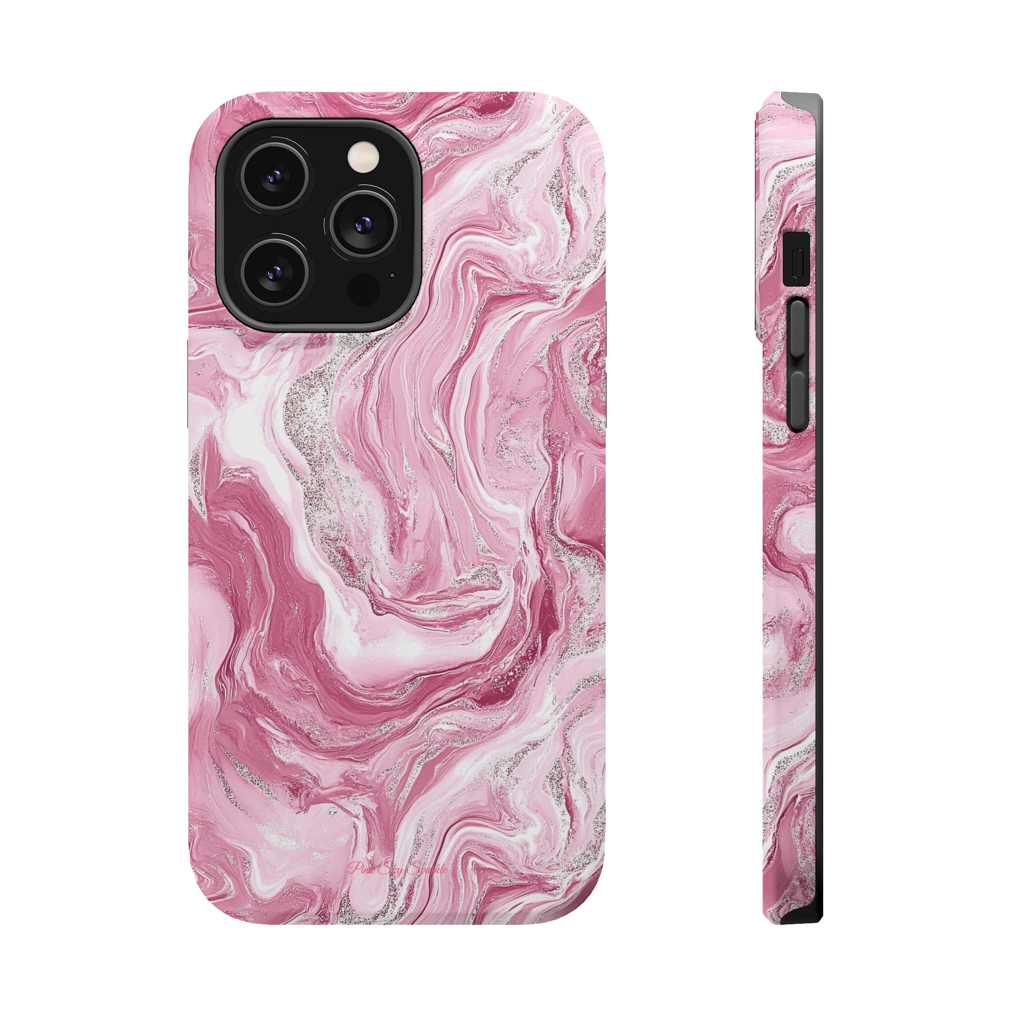 Pink Melted Marble Magnetic iPhone Case
