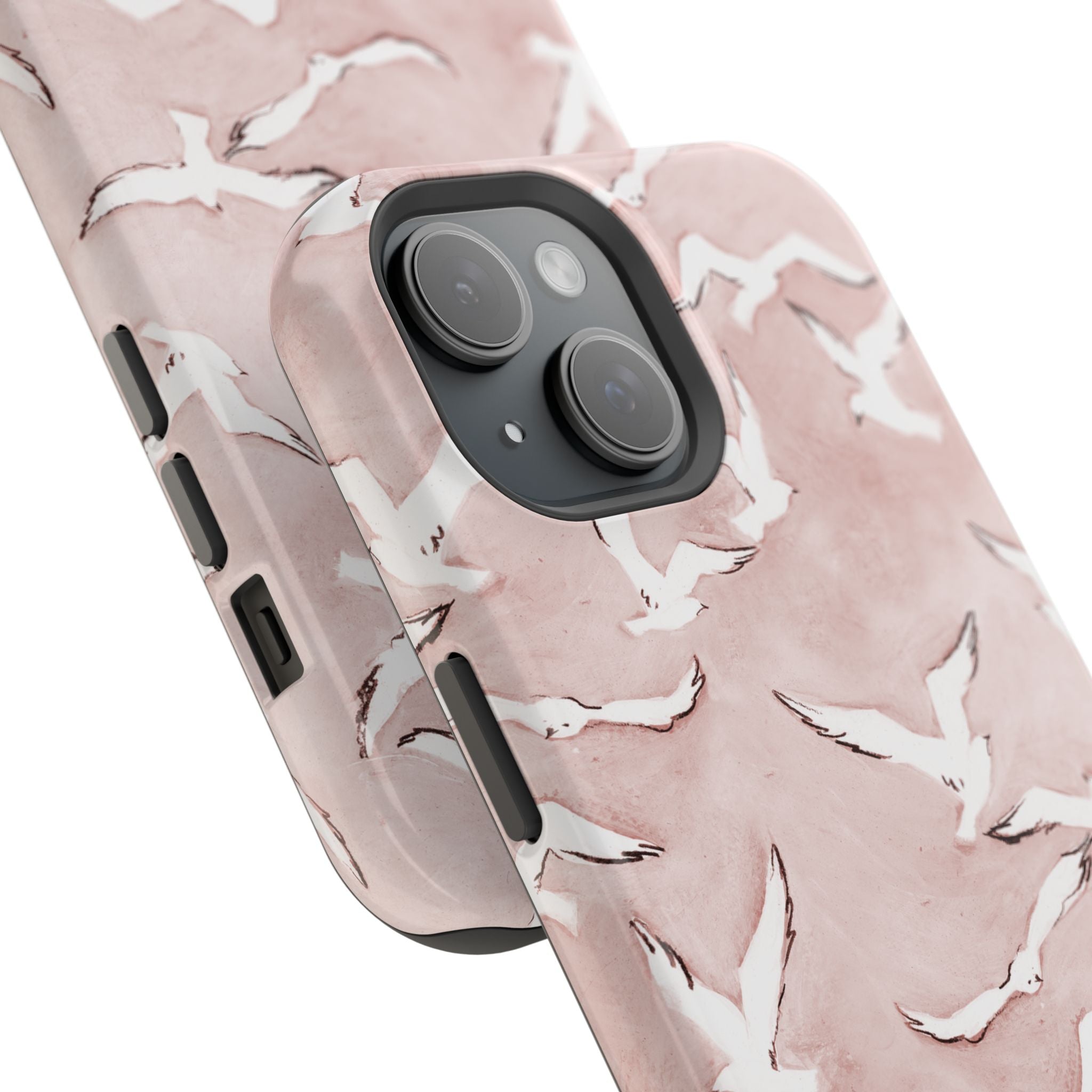Pink Seagull Print Magnetic iPhone Case
