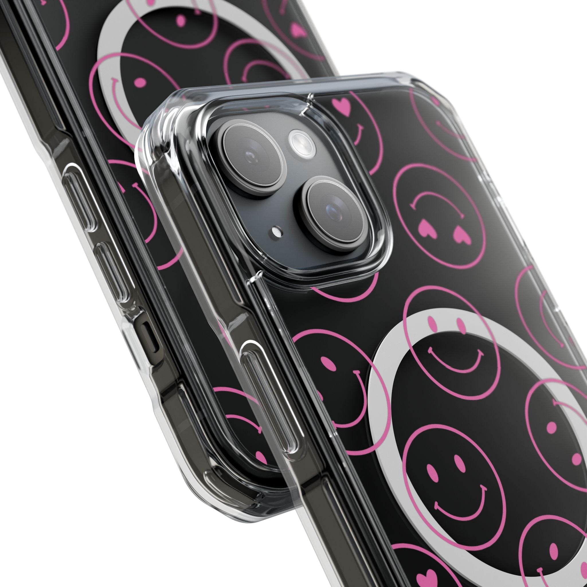 Pink Smilies Magnetic Clear Impact iPhone Case