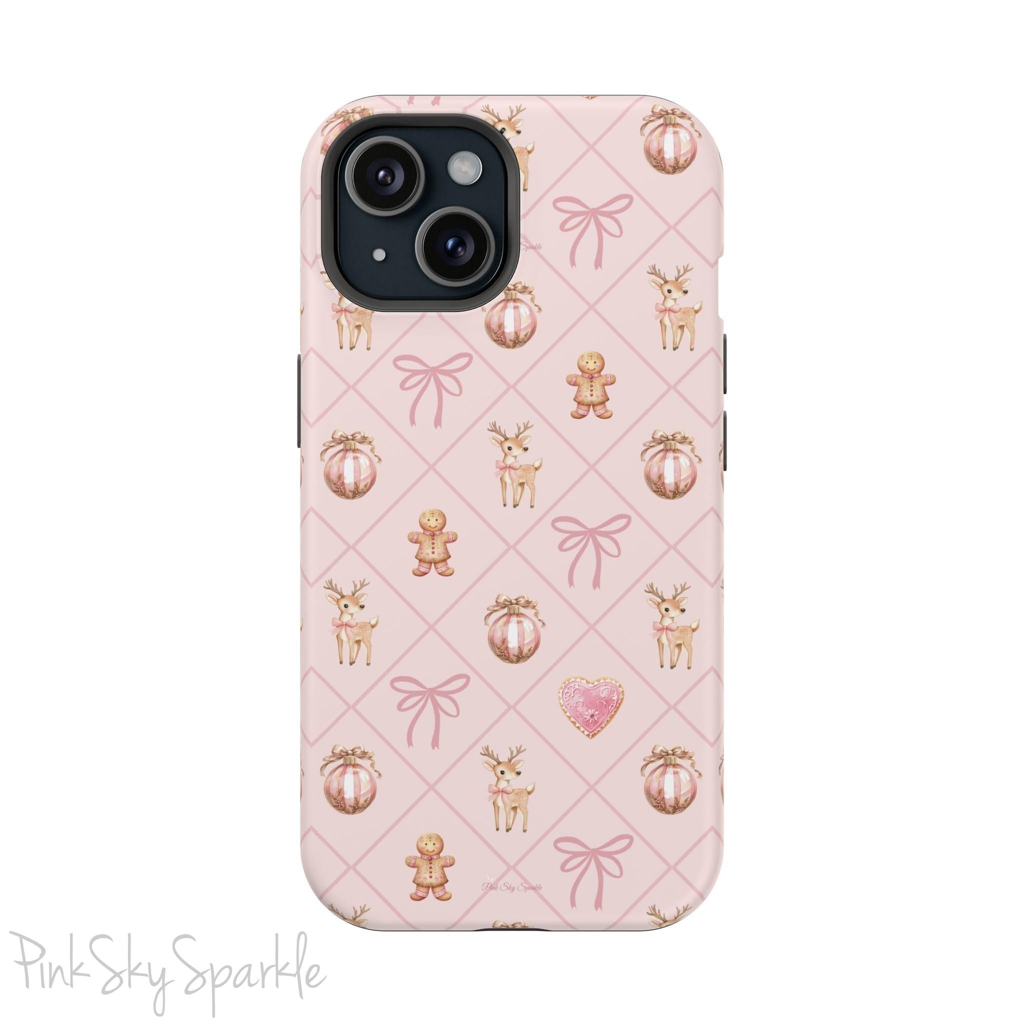 Pink Whimsical Holiday Magnetic iPhone Case