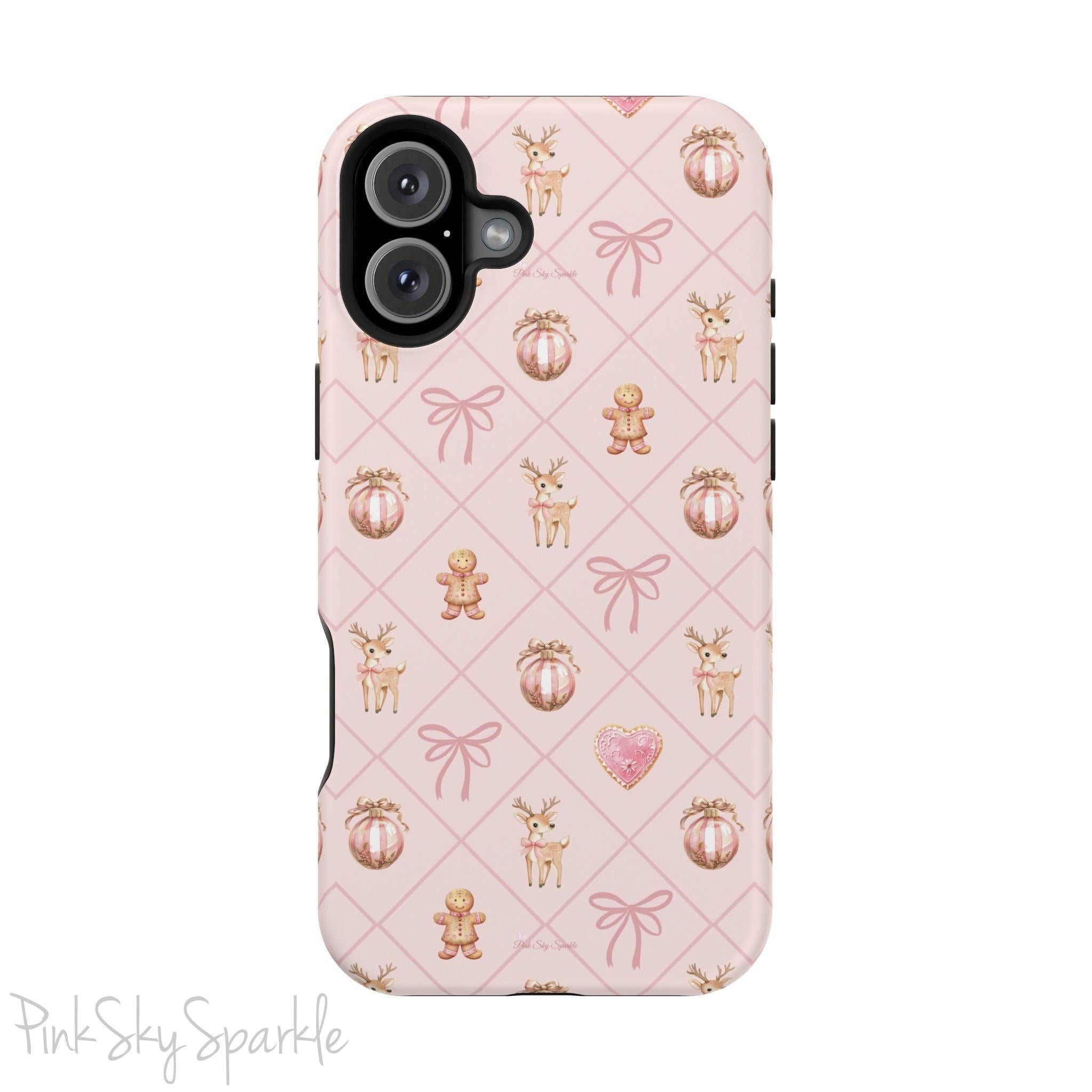 Pink Whimsical Holiday Magnetic iPhone Case