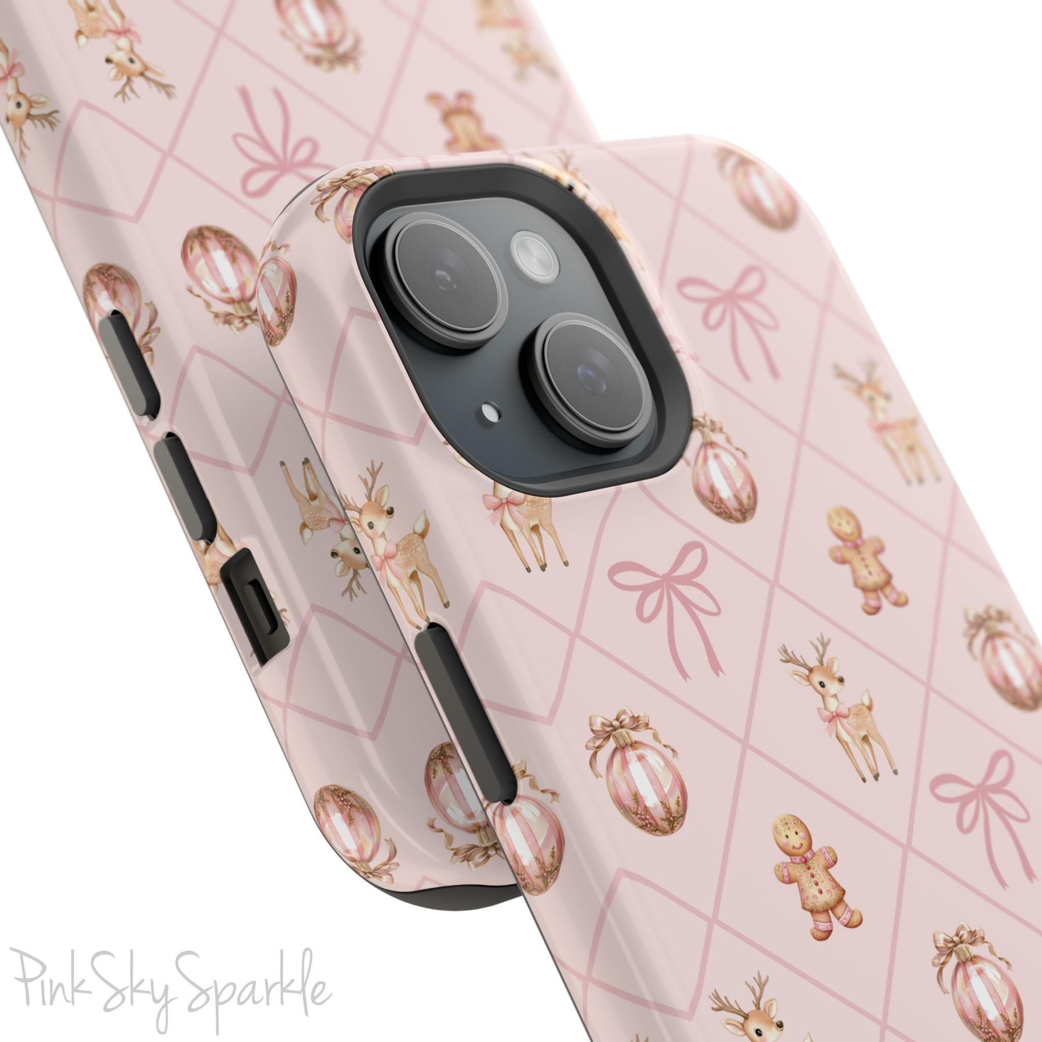 Pink Whimsical Holiday Magnetic iPhone Case