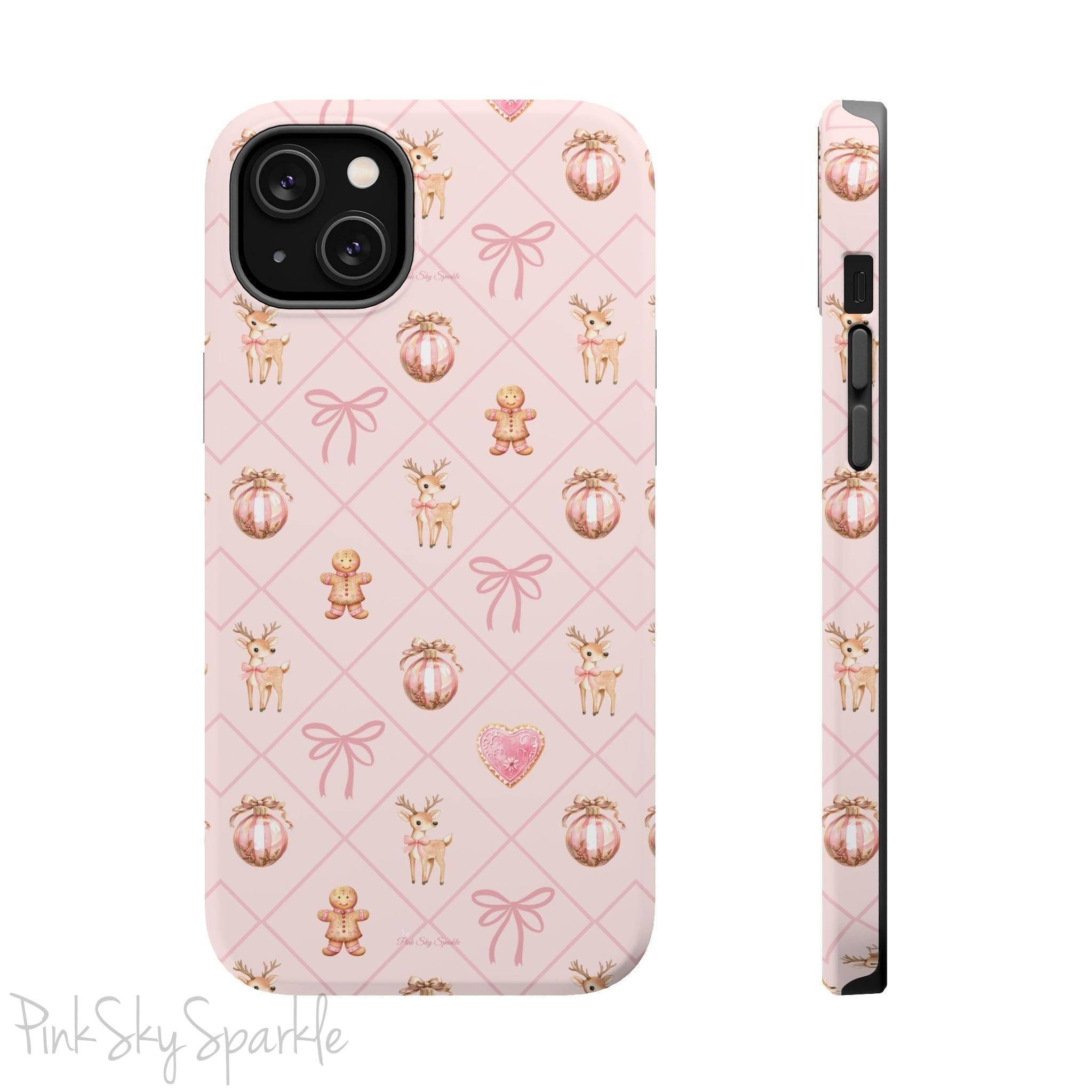 Pink Whimsical Holiday Magnetic iPhone Case