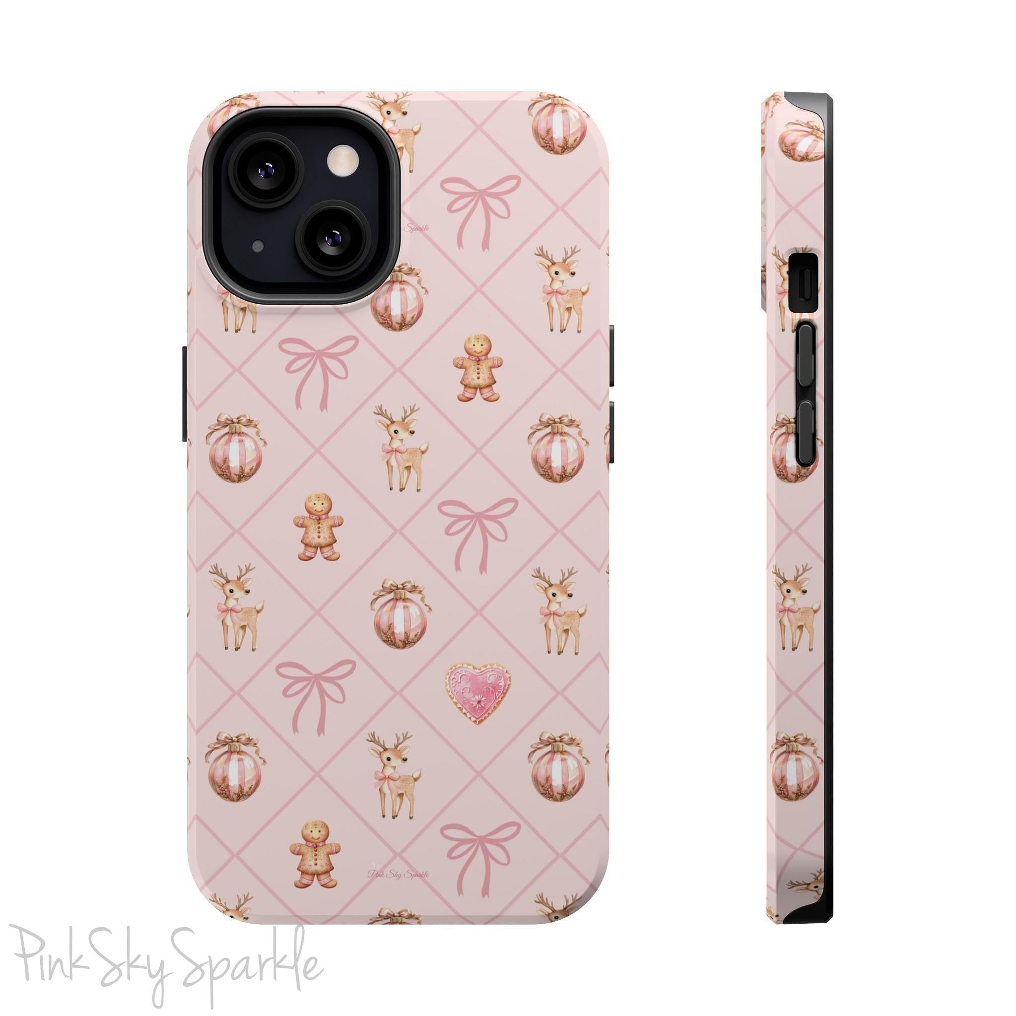 Pink Whimsical Holiday Magnetic iPhone Case
