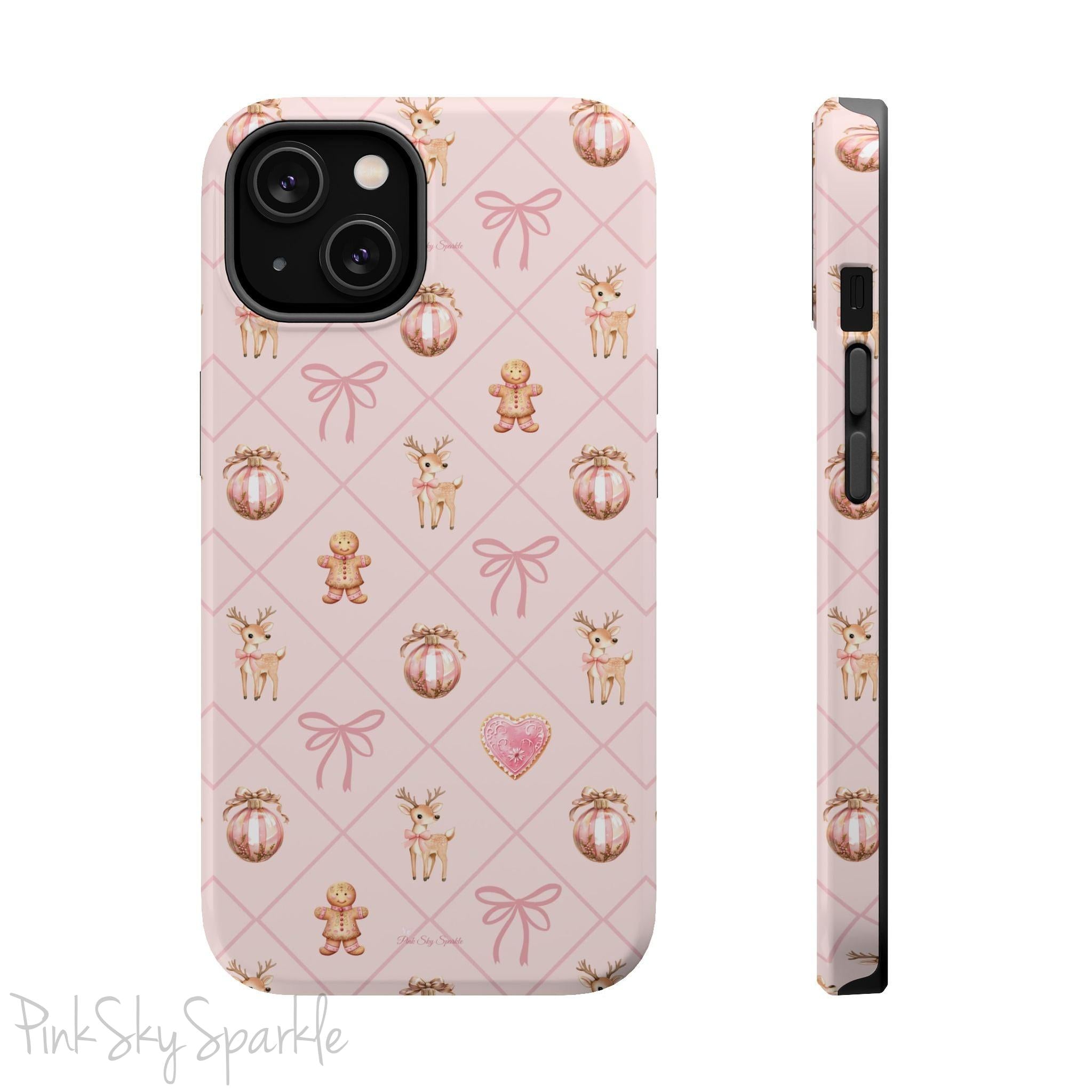 Pink Whimsical Holiday Magnetic iPhone Case
