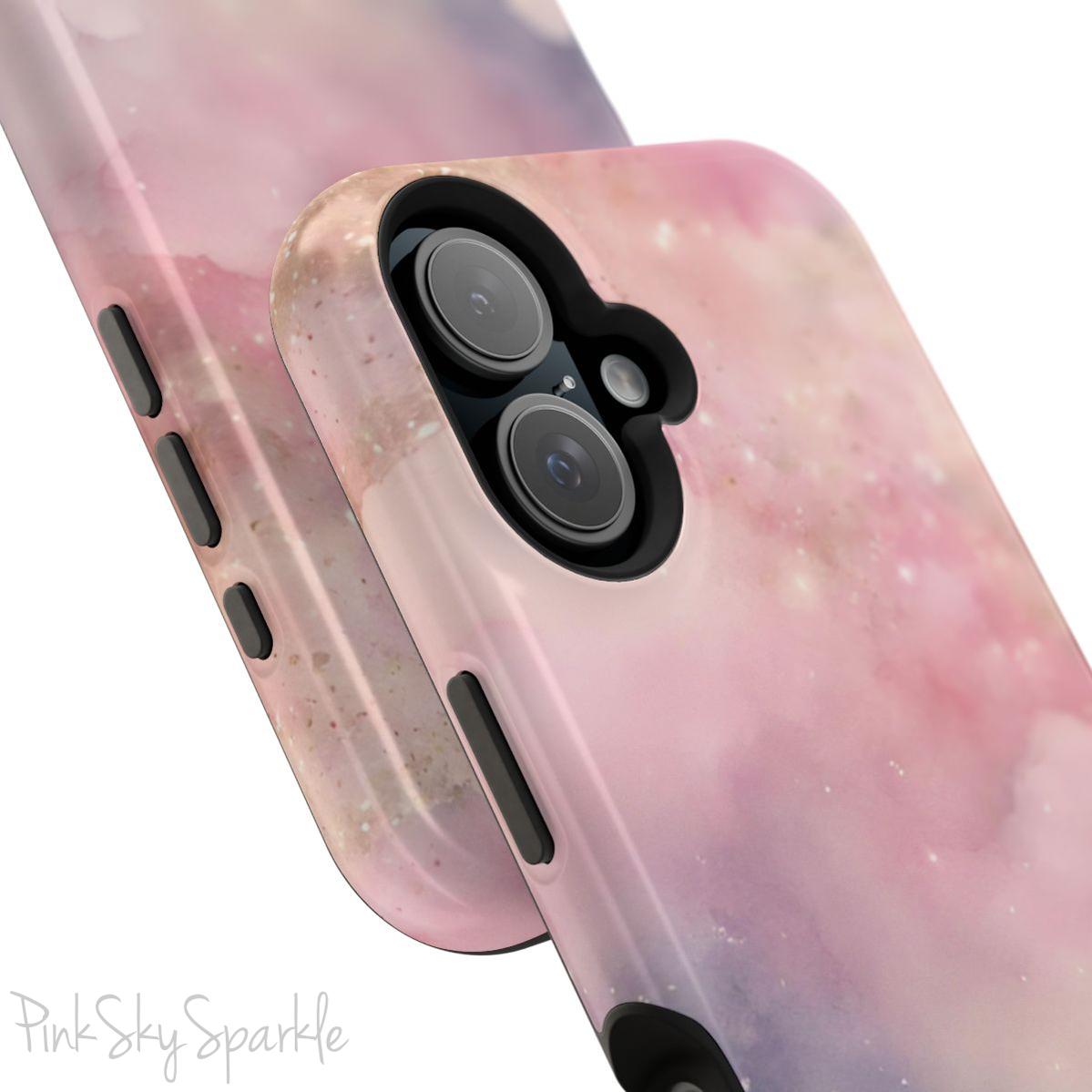 Pink Sky Magic iPhone 16 Case - Pink Sky Sparkle