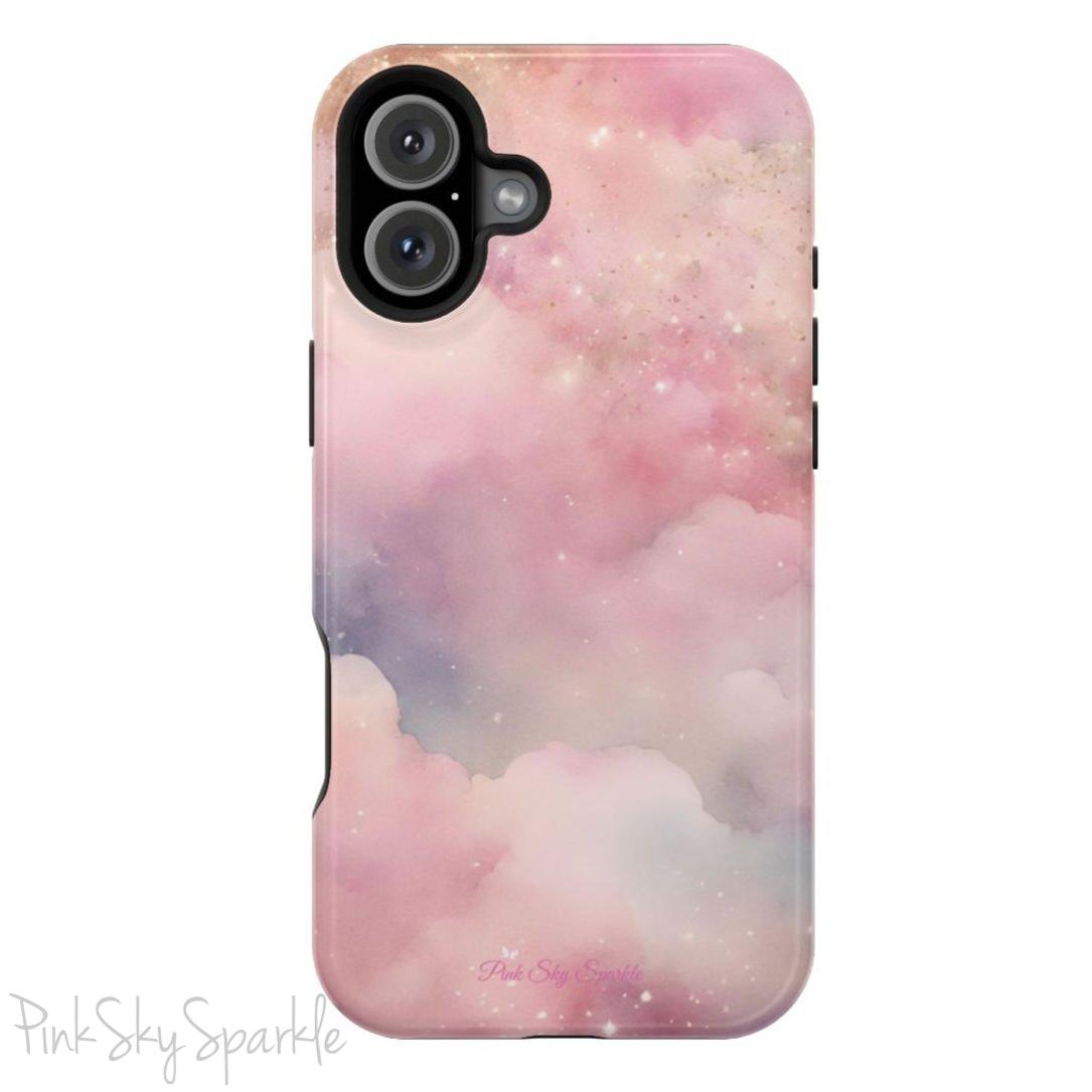 Pink Sky Magic iPhone 16 Plus Case - Pink Sky Sparkle