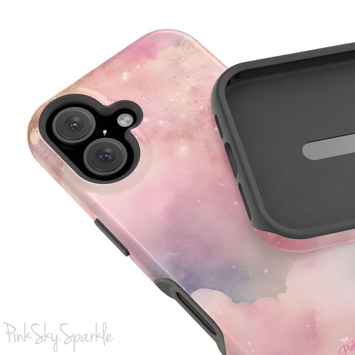 Pink Sky Magic iPhone 16 Case - Pink Sky Sparkle