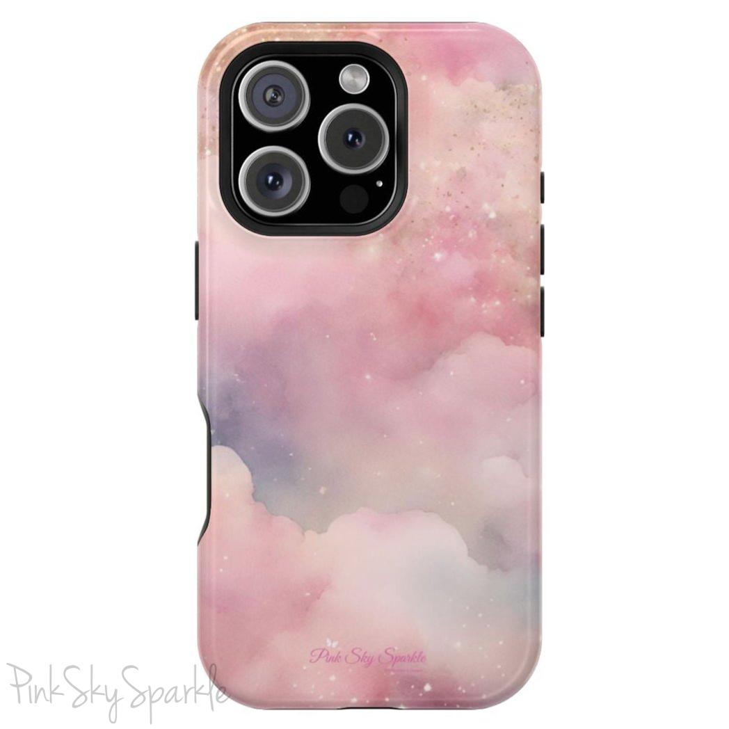 Pink Sky Magic iPhone 16 Pro Case - Pink Sky Sparkle