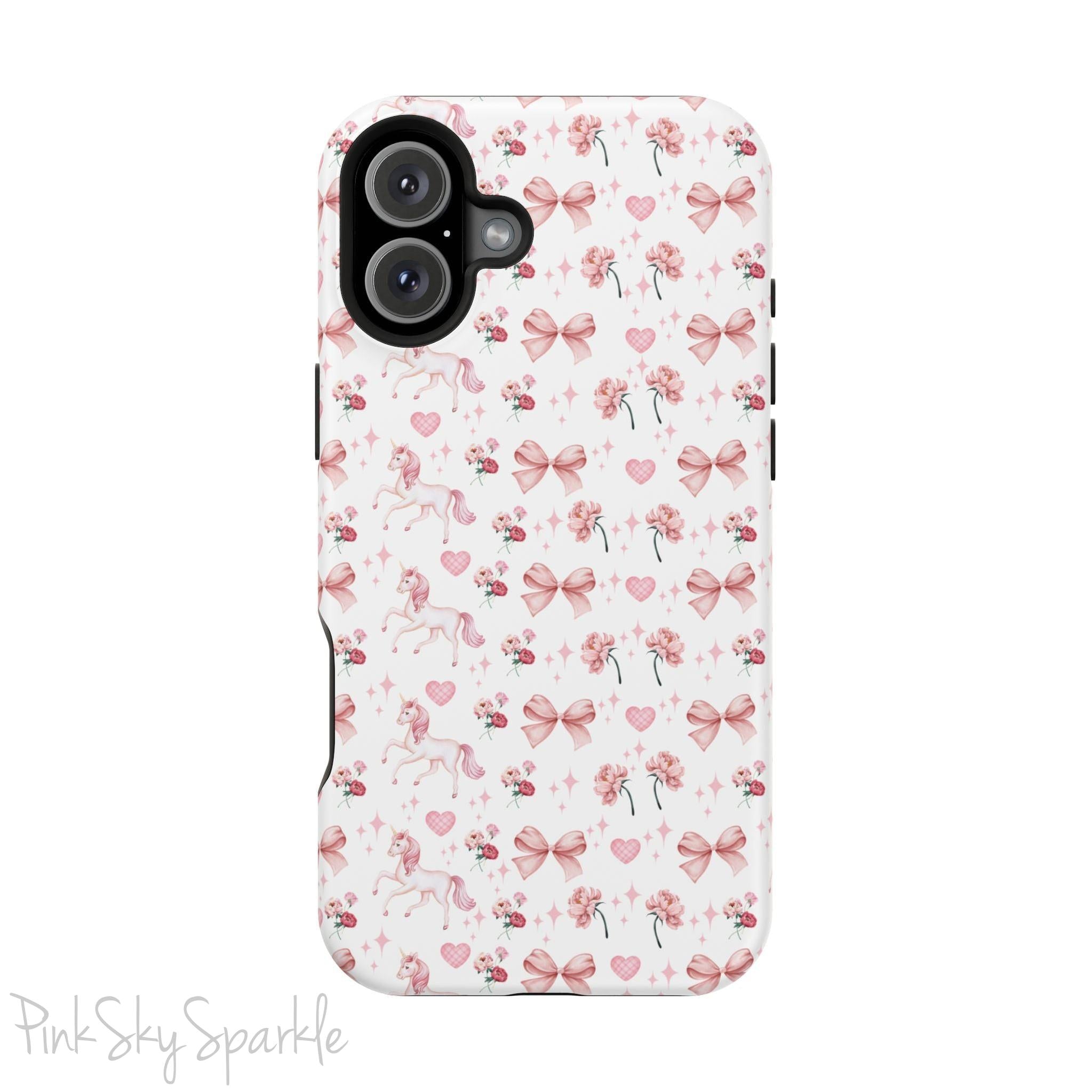 Pink Unicorn Coquette Magnetic iPhone Case