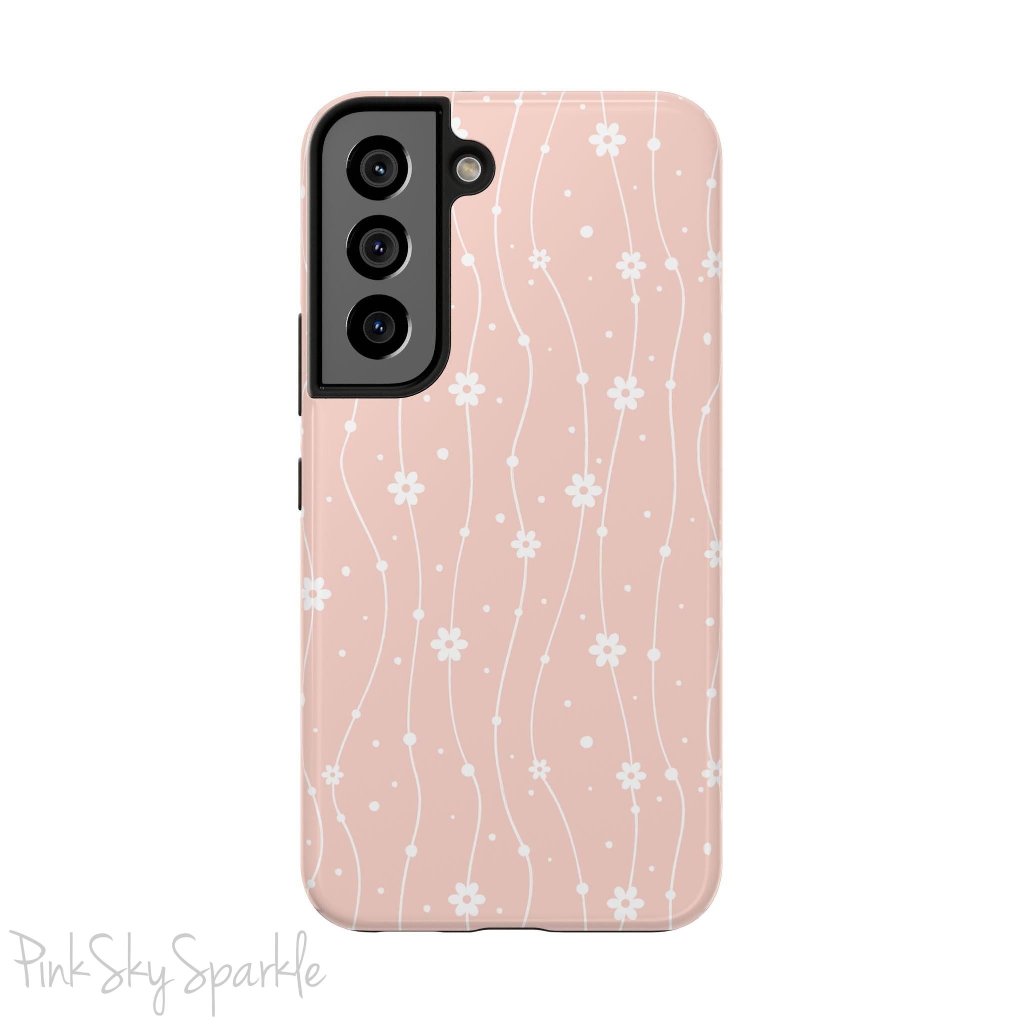 Pink Wavy Daisy Samsung Galaxy Phone Case