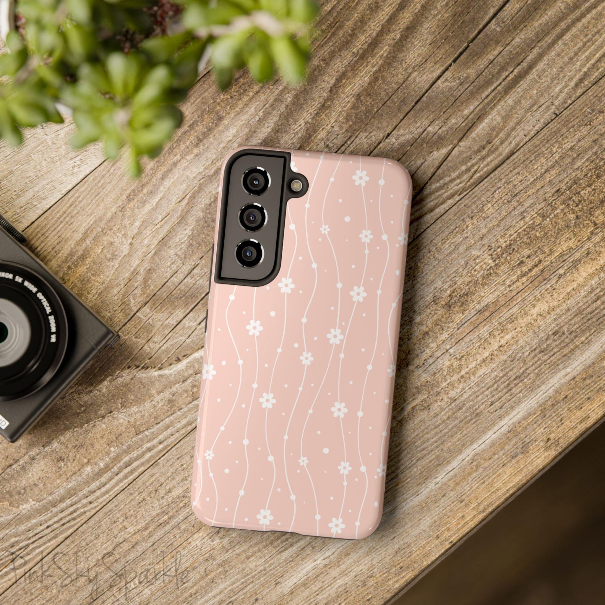Pink Wavy Daisy Samsung Galaxy Phone Case