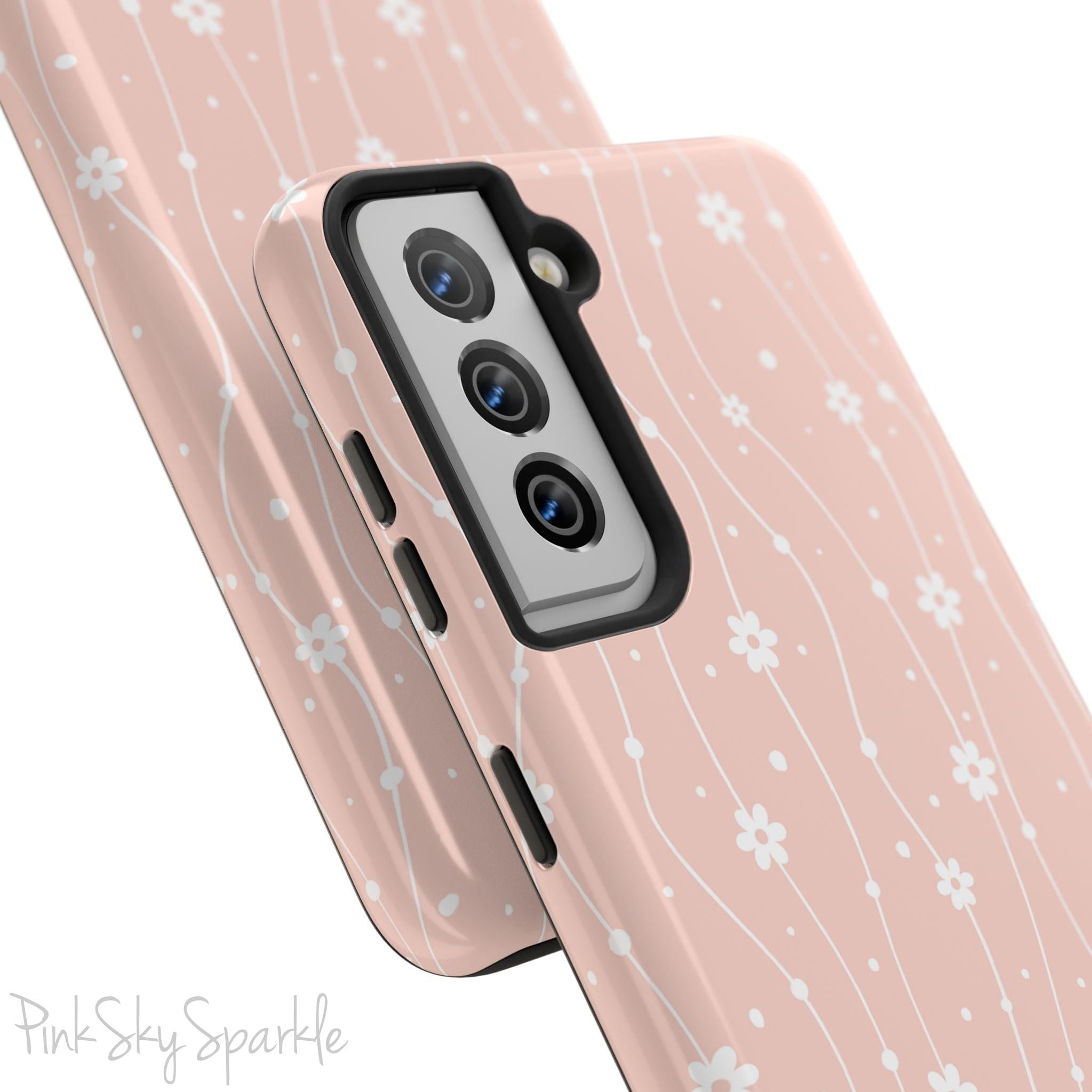 Pink Wavy Daisy Samsung Galaxy Phone Case