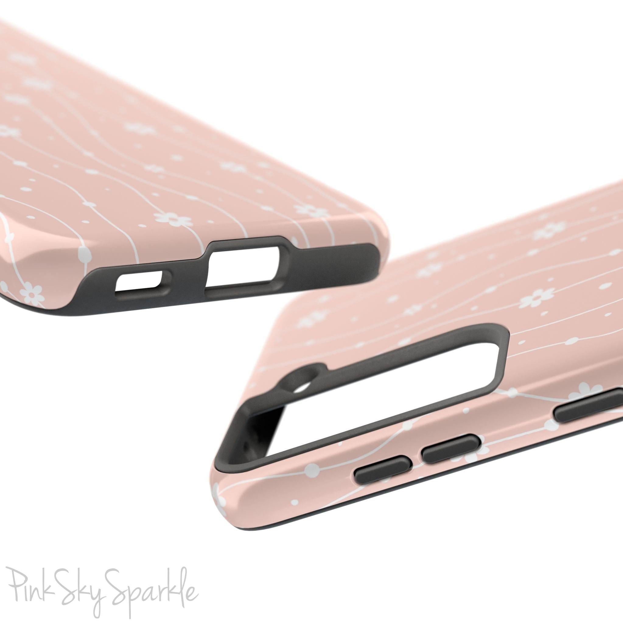 Pink Wavy Daisy Samsung Galaxy Phone Case