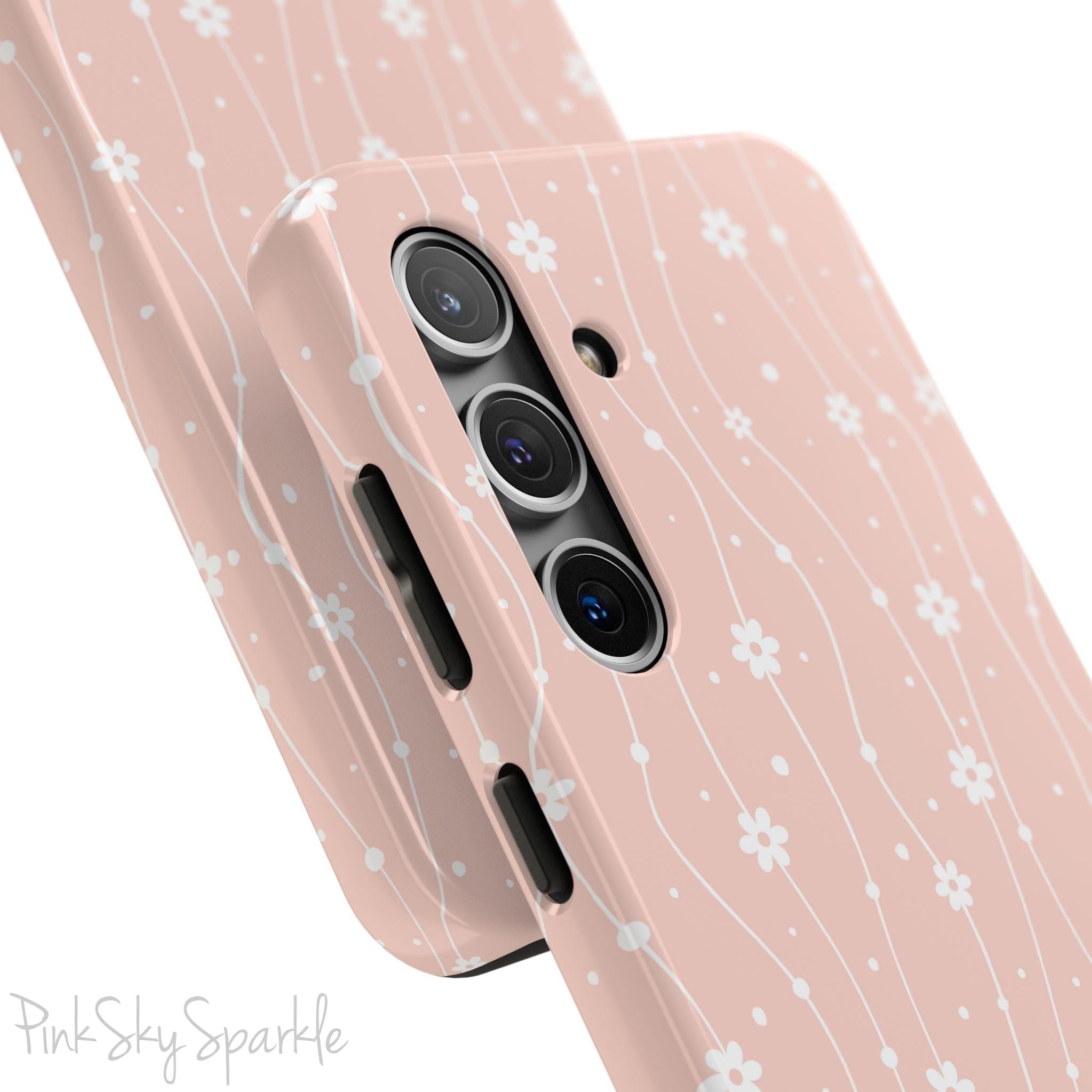Pink Wavy Daisy Samsung Galaxy Phone Case