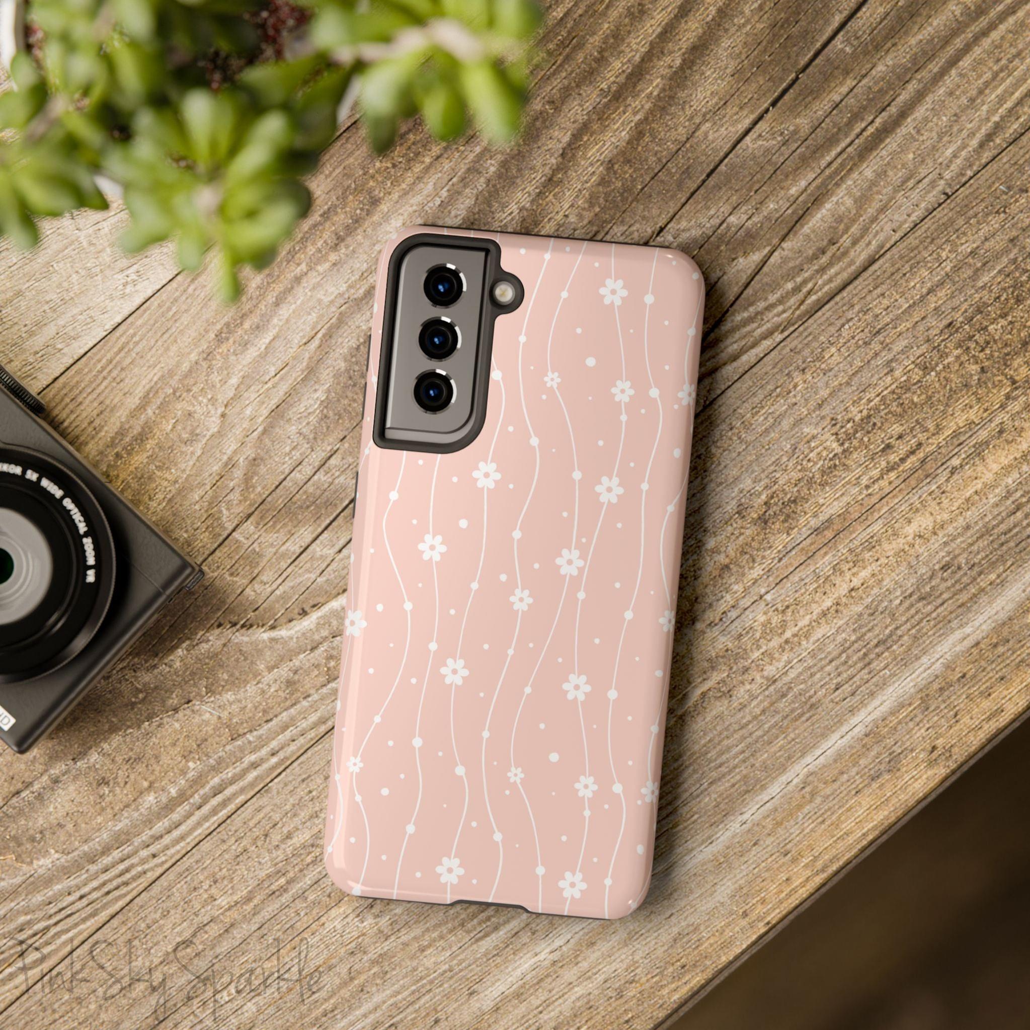 Pink Wavy Daisy Samsung Galaxy Phone Case