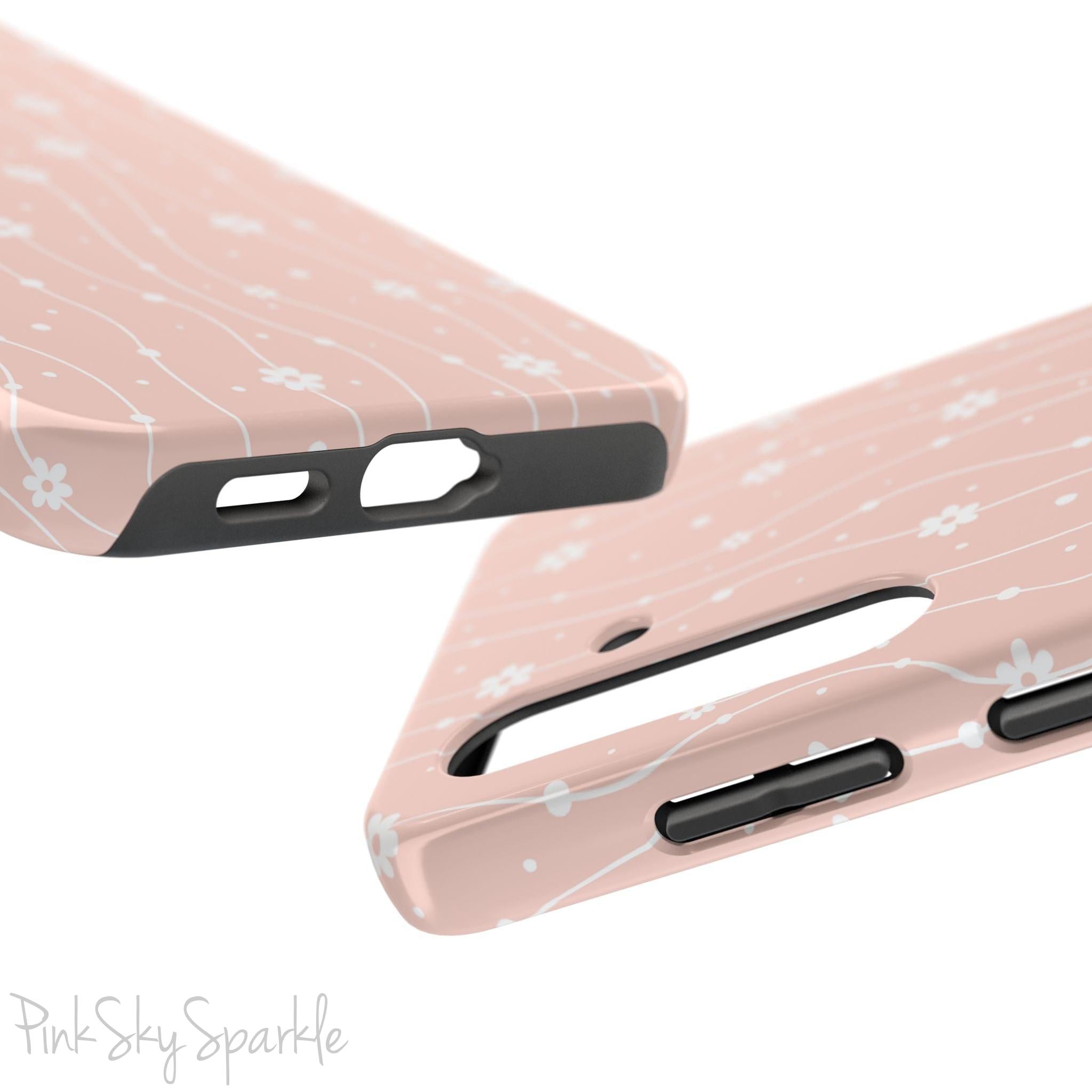 Pink Wavy Daisy Samsung Galaxy Phone Case