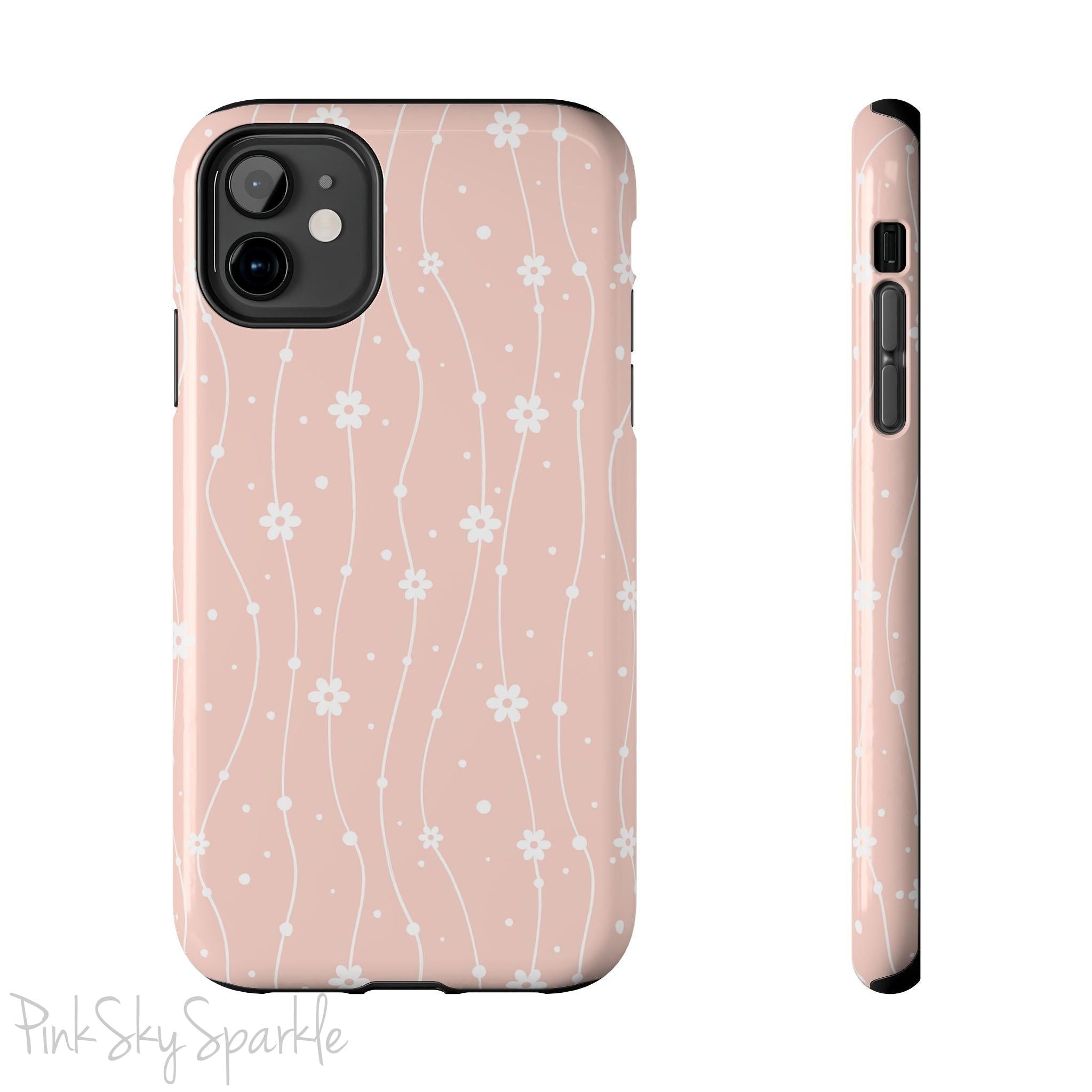Pink Wavy Daisy iPhone Case