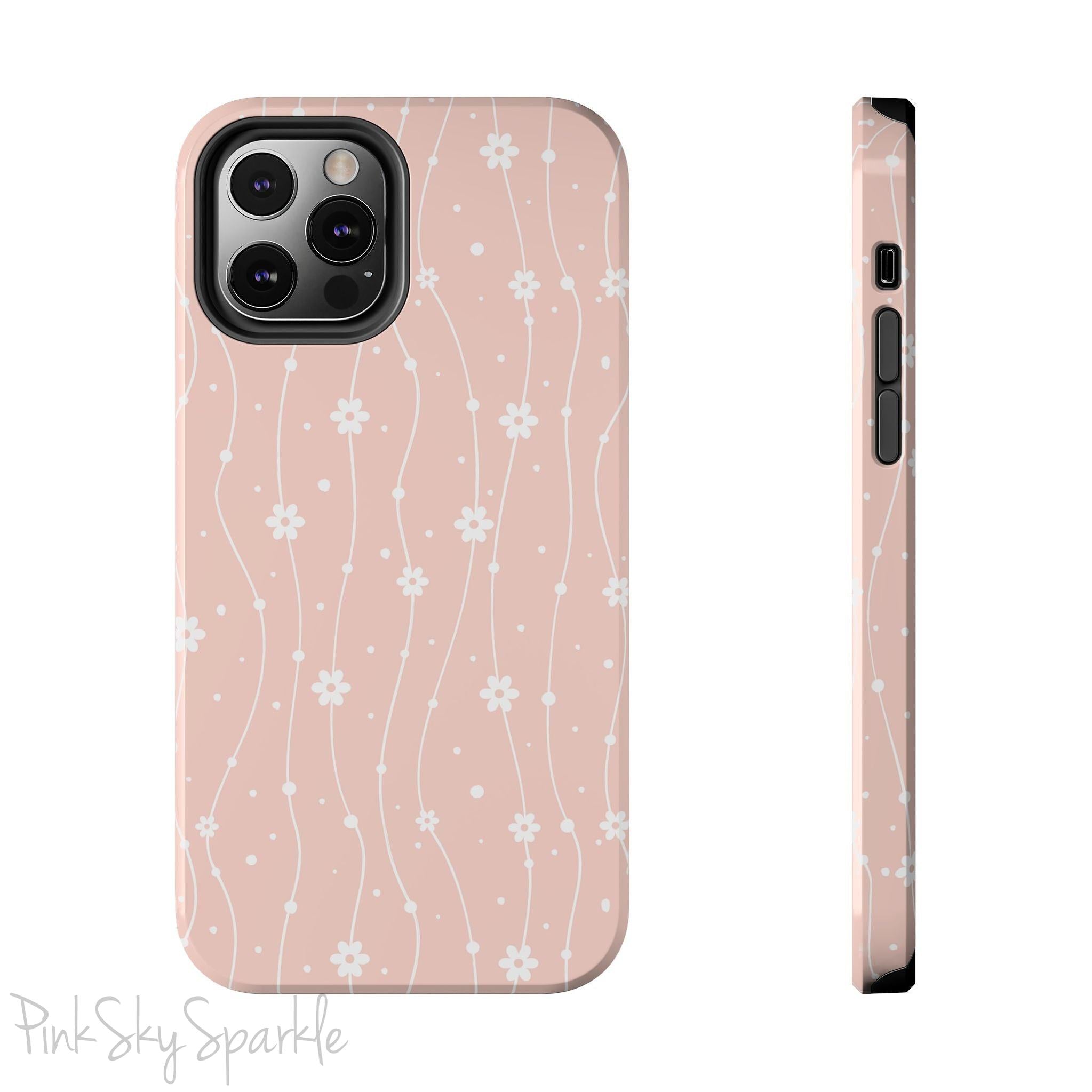 Pink Wavy Daisy iPhone Case