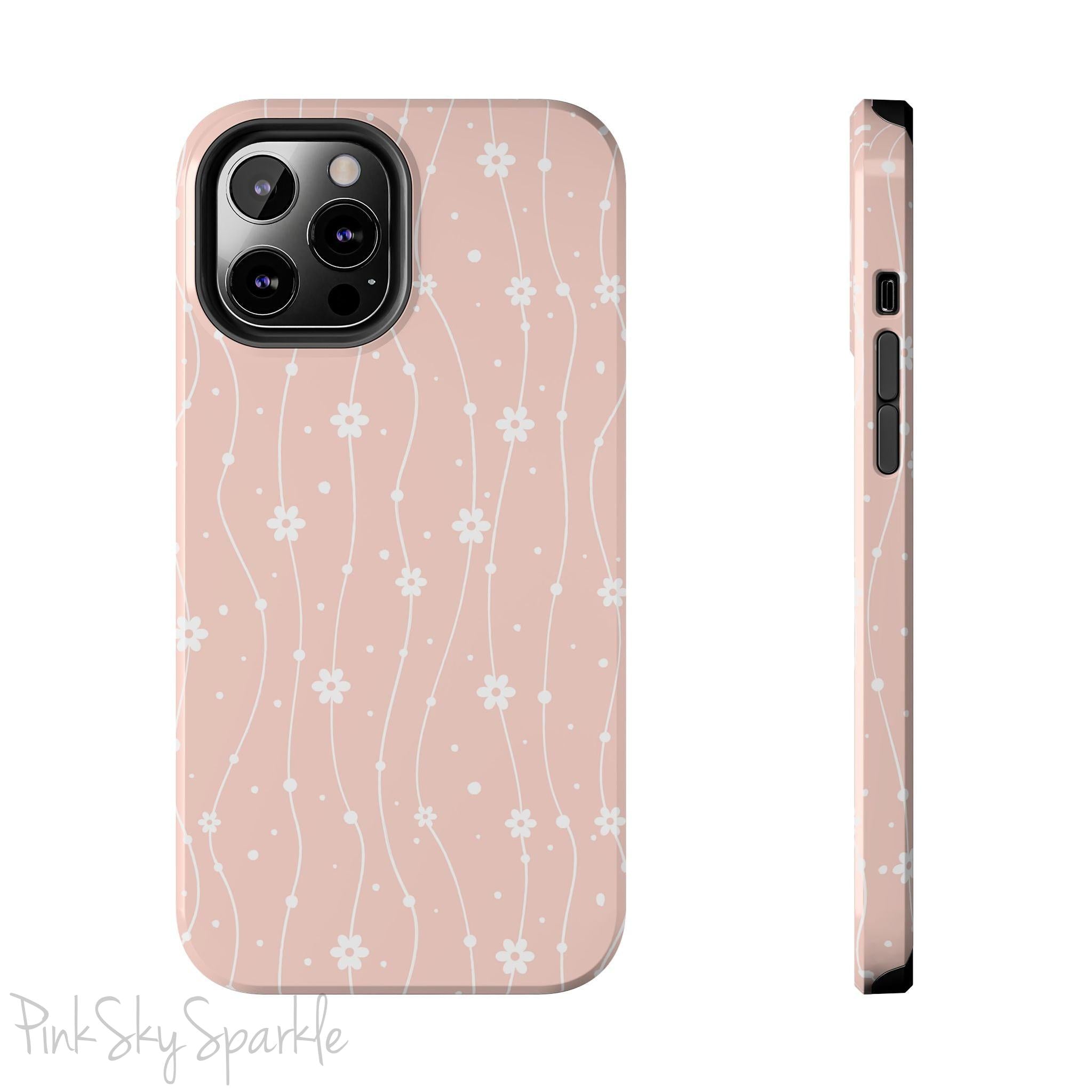 Pink Wavy Daisy iPhone Case