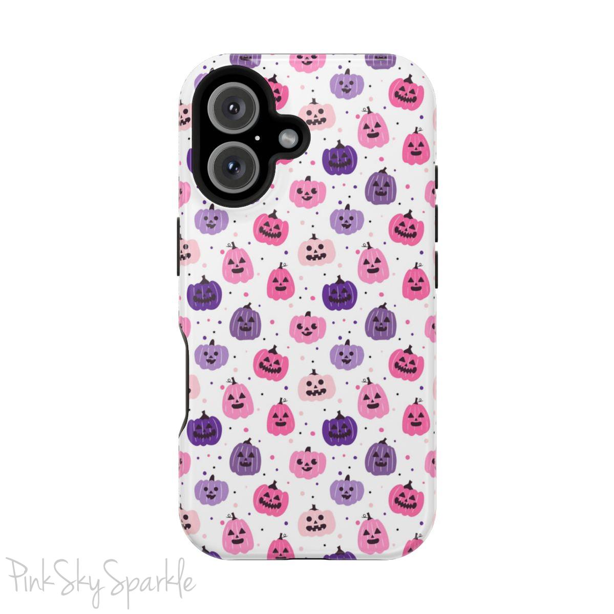 Pink and Purple Pumpkin Patch Magnetic iPhone Case