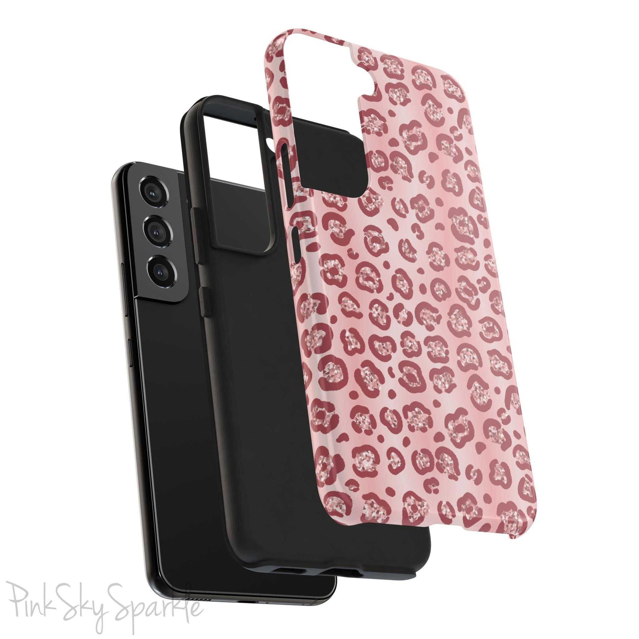 Rose Gold Leopard Print Samsung Galaxy Phone Case