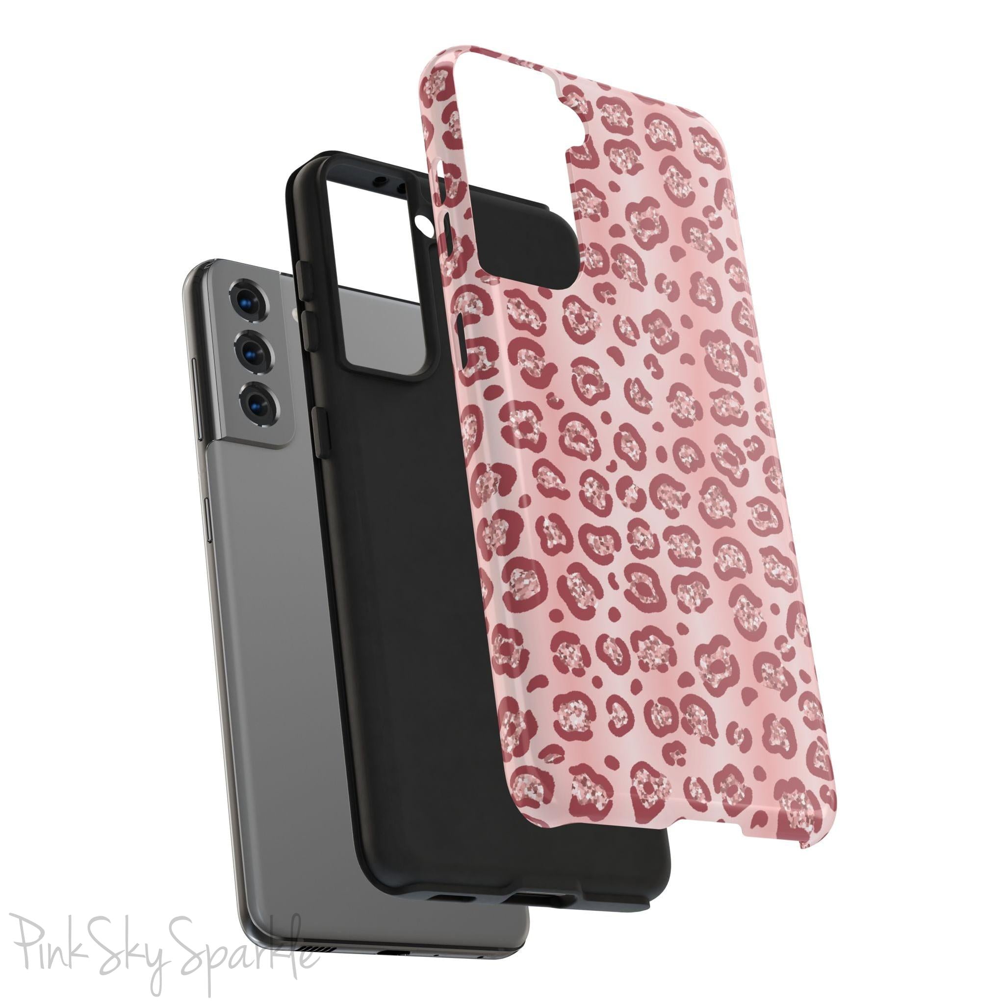 Rose Gold Leopard Print Samsung Galaxy Phone Case