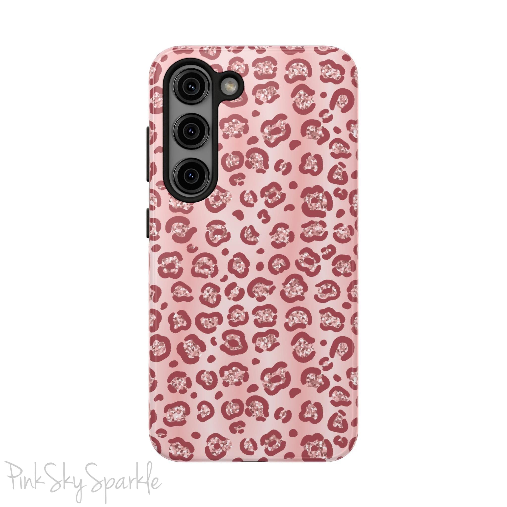 Rose Gold Leopard Print Samsung Galaxy Phone Case