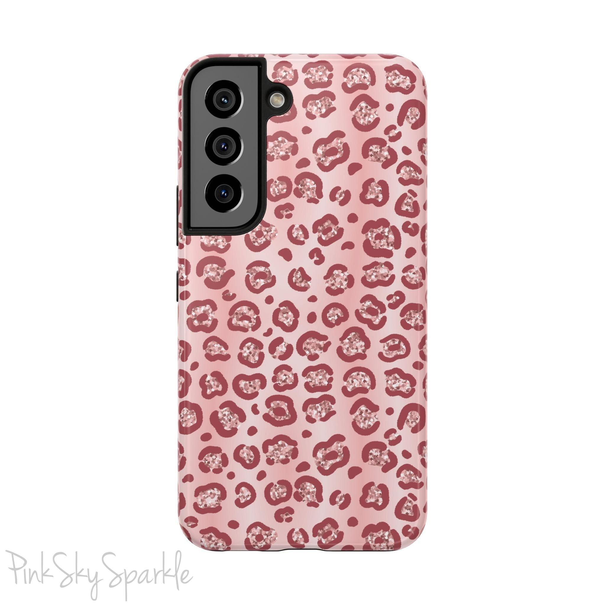 Rose Gold Leopard Print Samsung Galaxy Phone Case