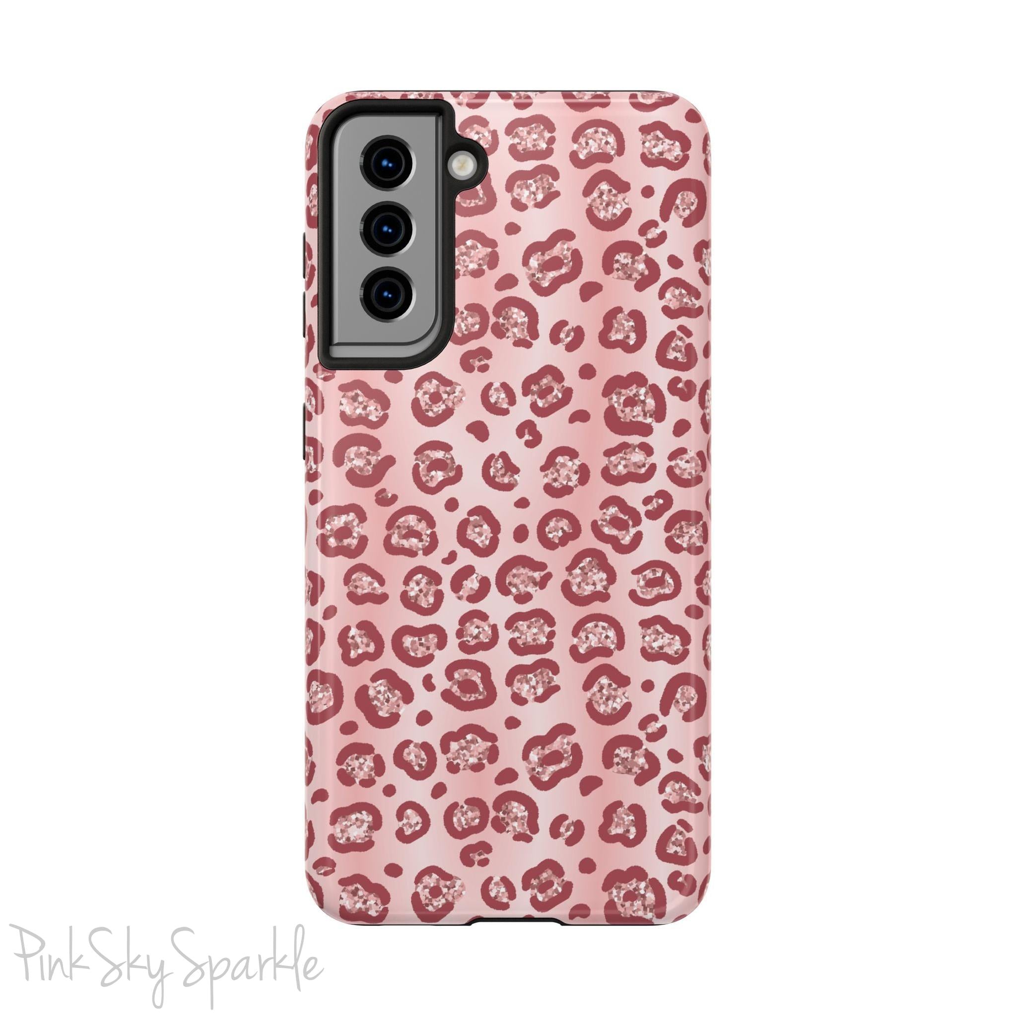 Rose Gold Leopard Print Samsung Galaxy Phone Case
