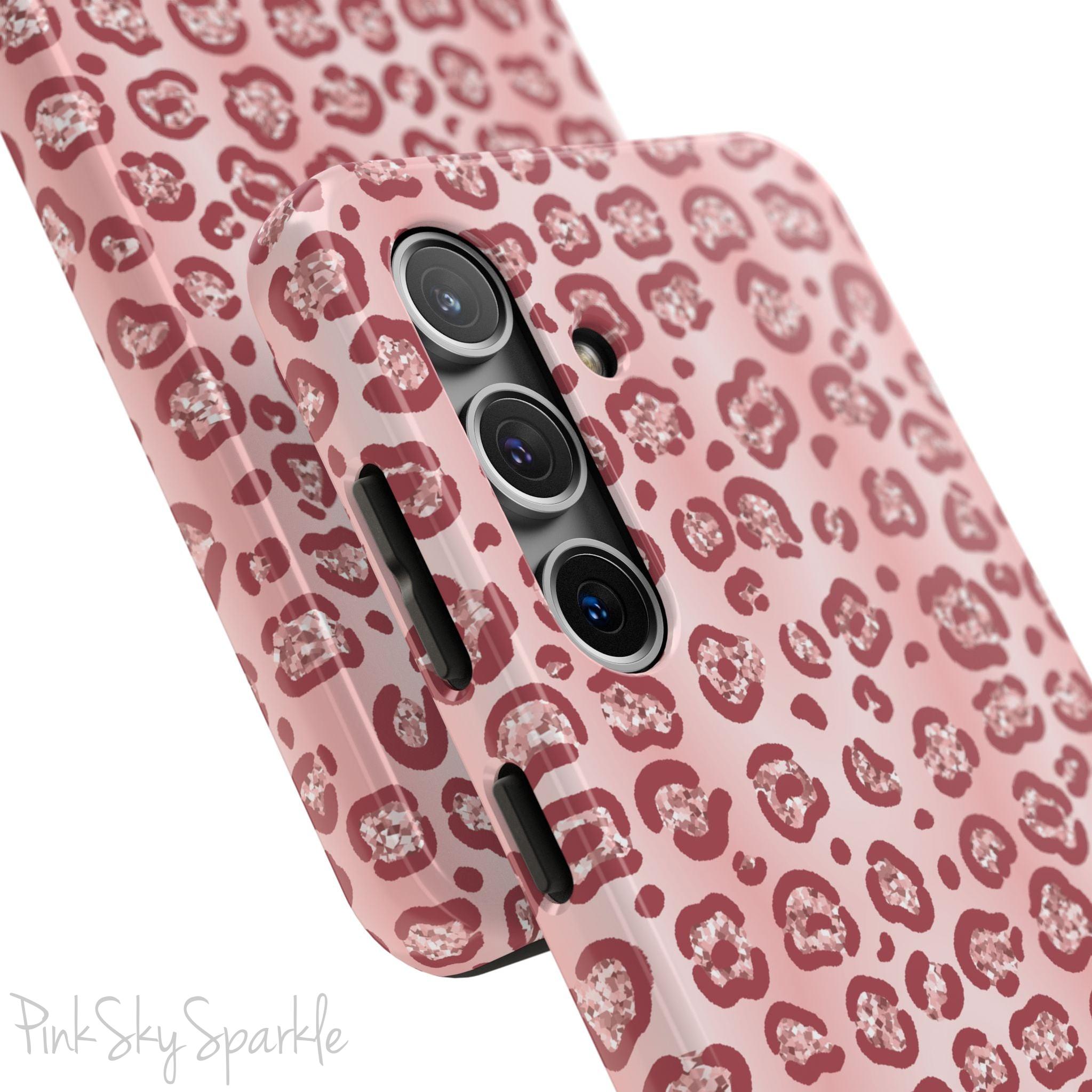 Rose Gold Leopard Print Samsung Galaxy Phone Case