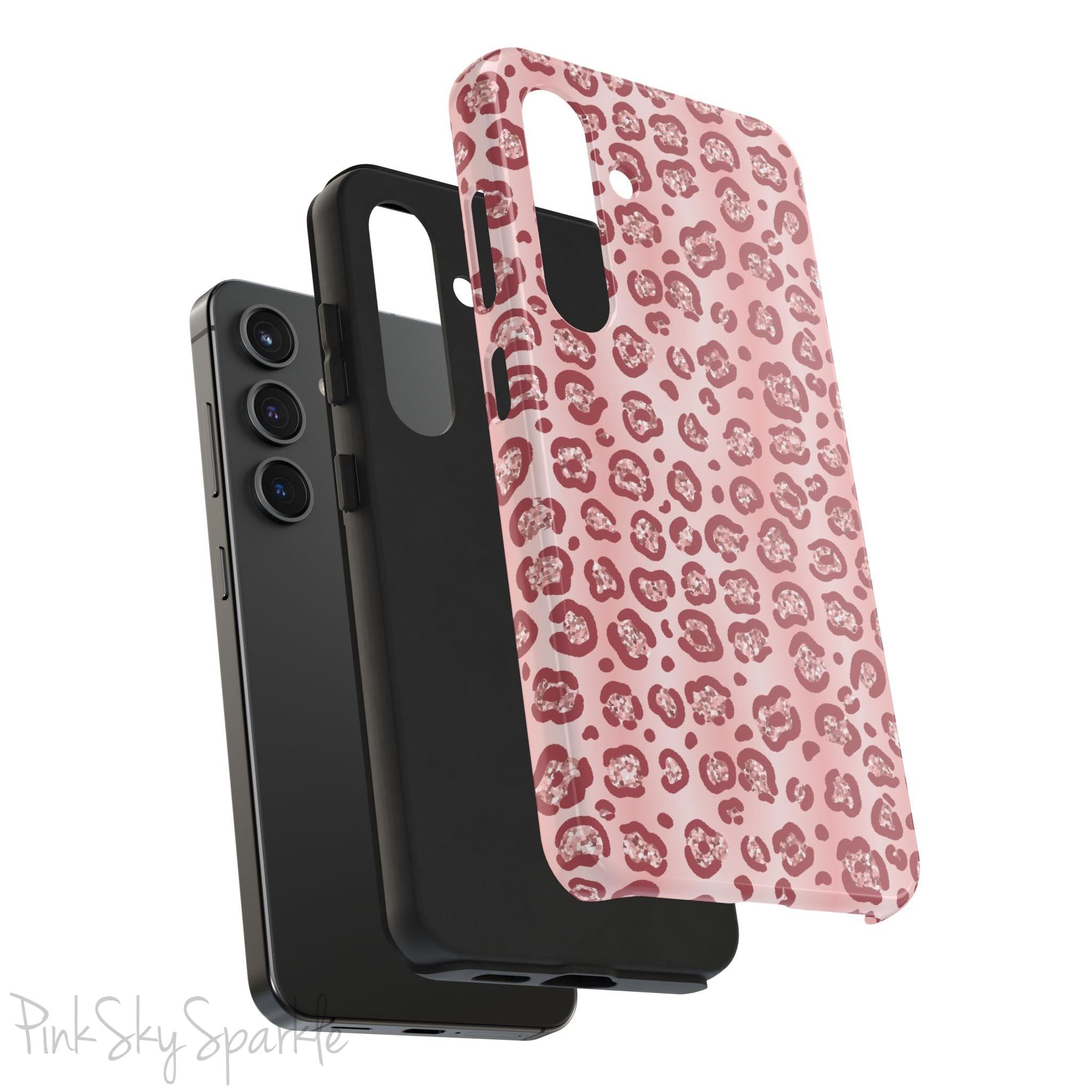 Rose Gold Leopard Print Samsung Galaxy Phone Case