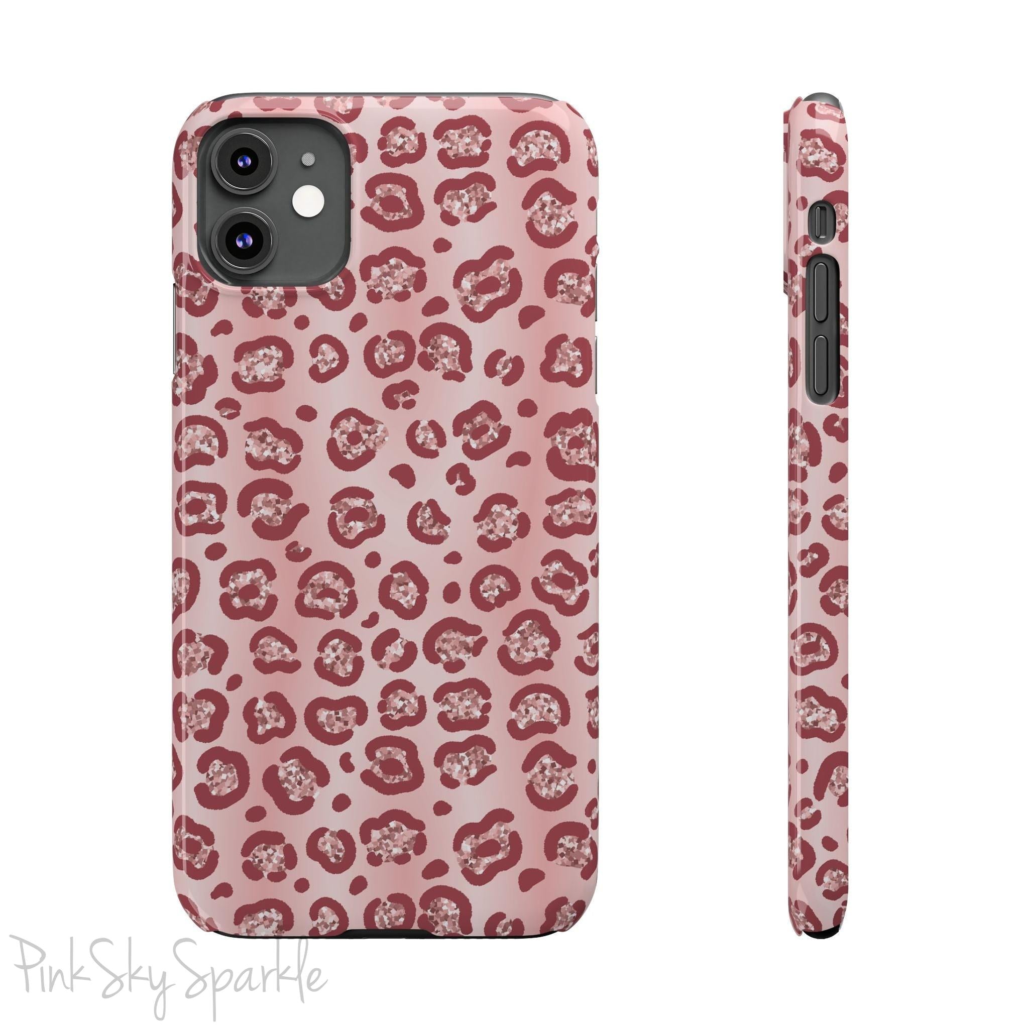 Rose Gold Leopard Slim iPhone Case