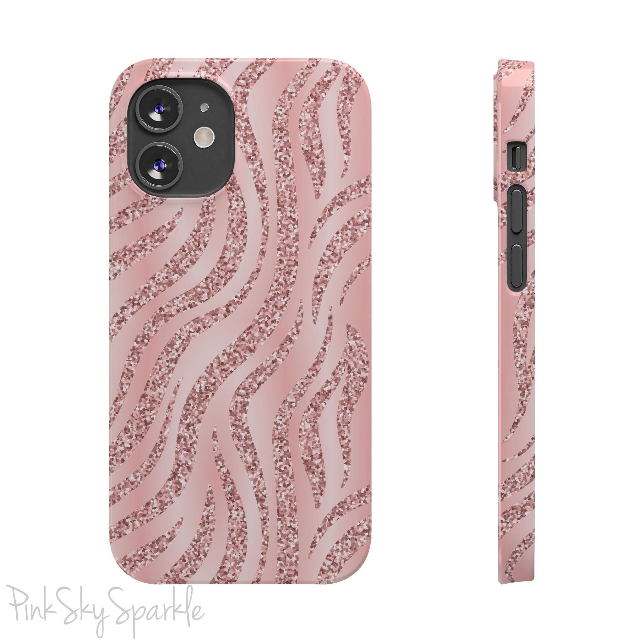 Rose Gold Zebra Slim iPhone Case