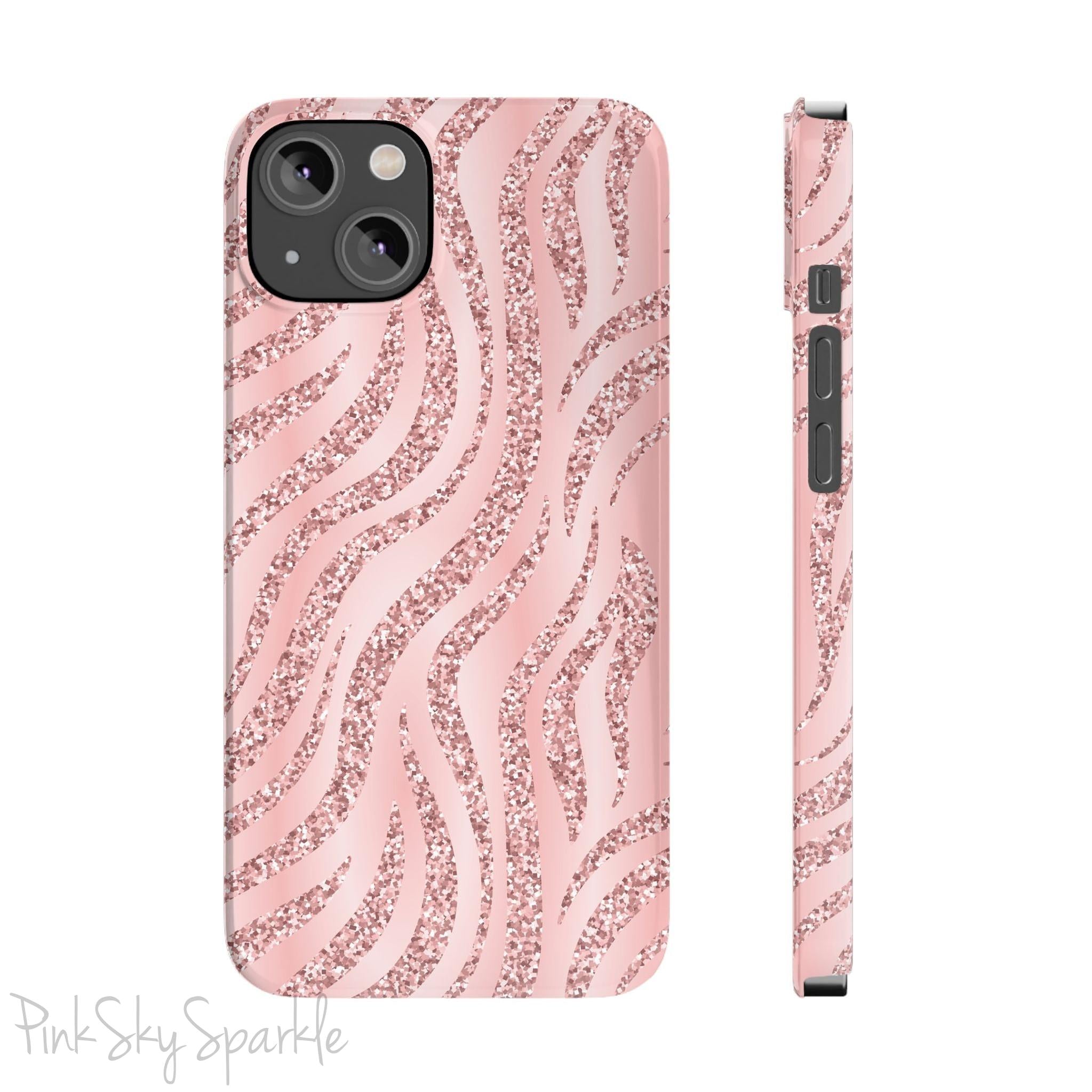 Rose Gold Zebra Slim iPhone Case