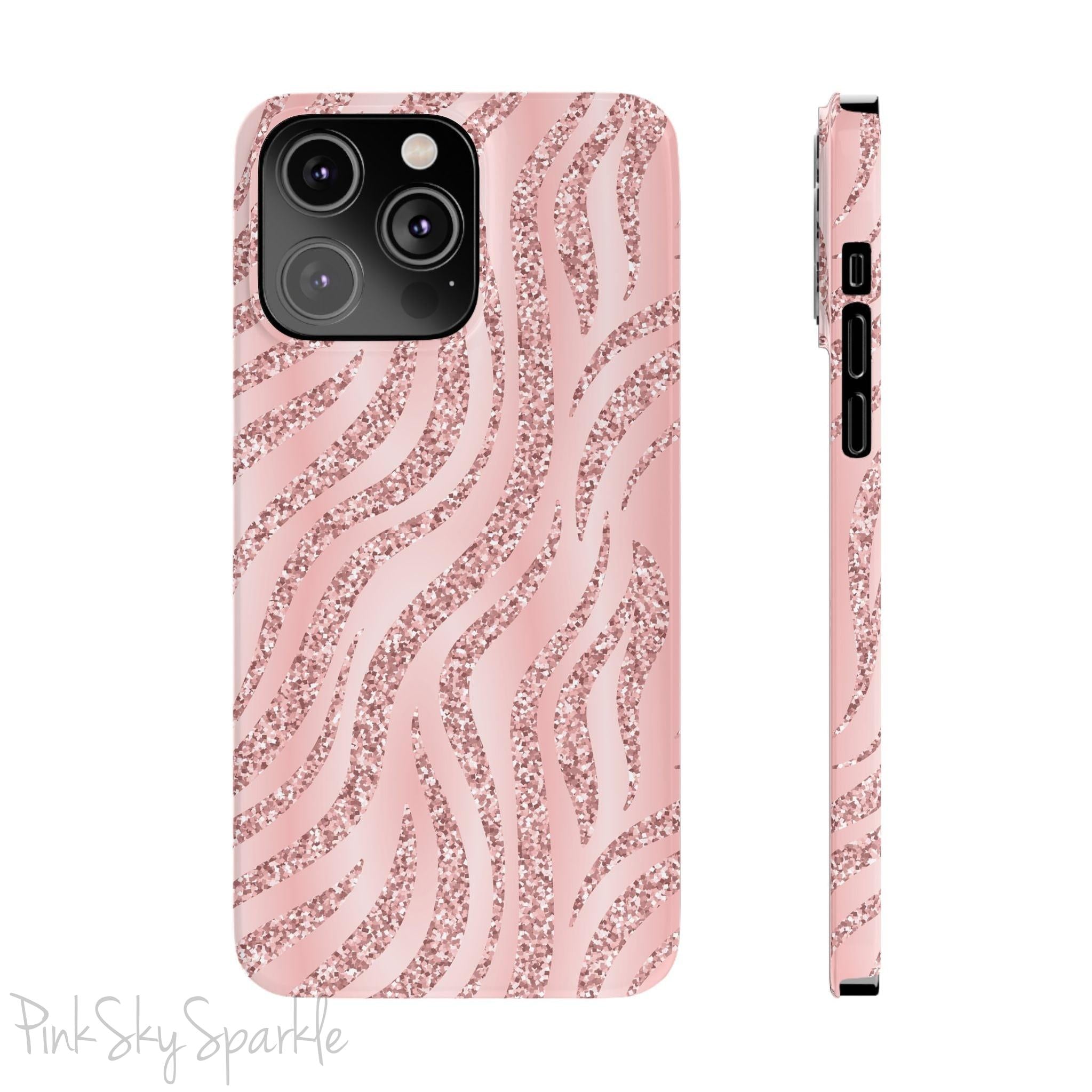 Rose Gold Zebra Slim iPhone Case