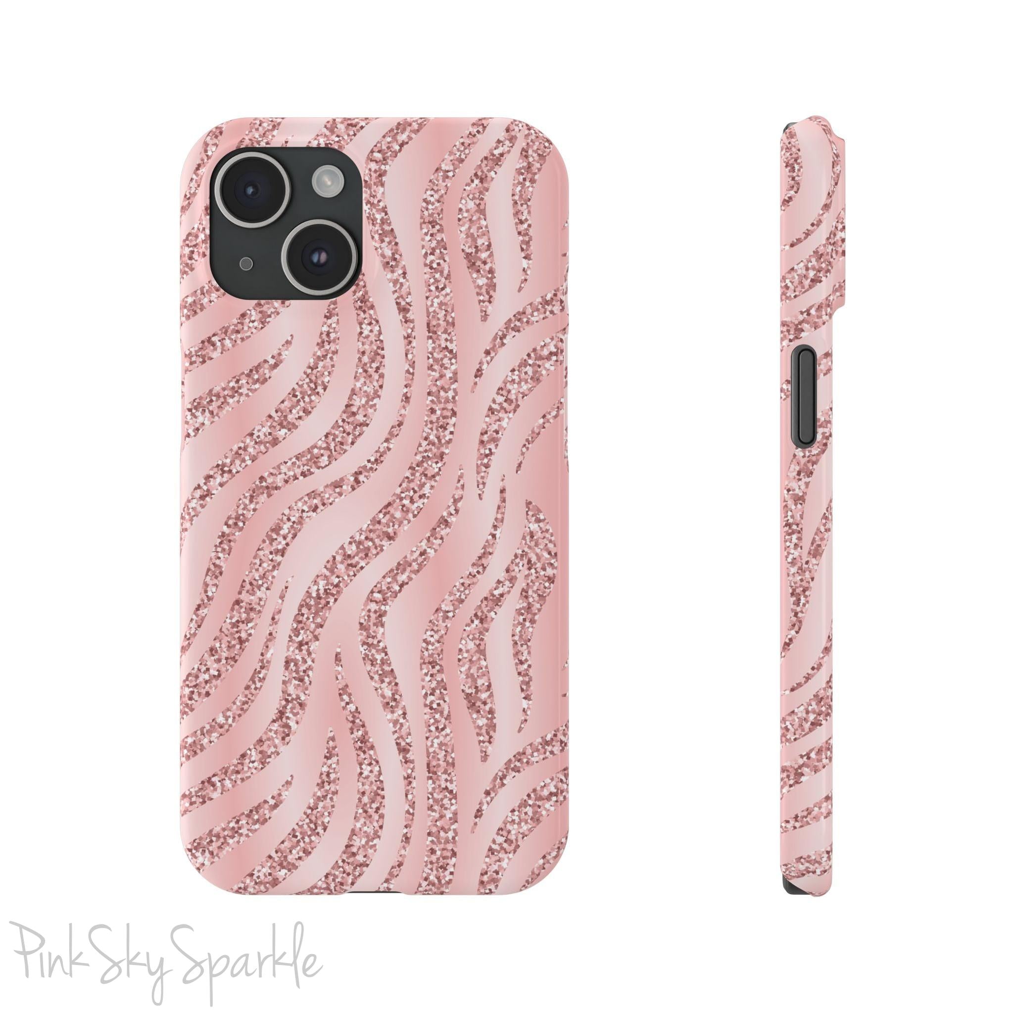 Rose Gold Zebra Slim iPhone Case