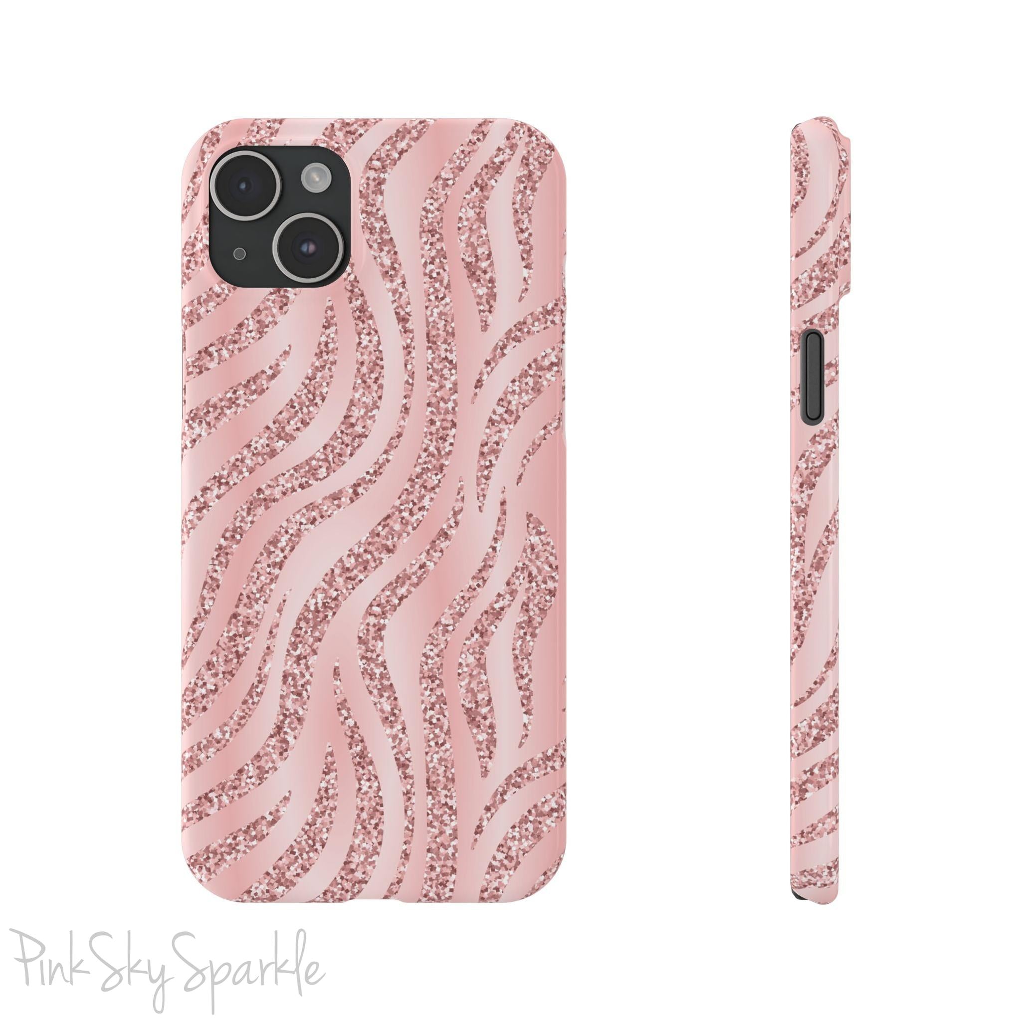 Rose Gold Zebra Slim iPhone Case