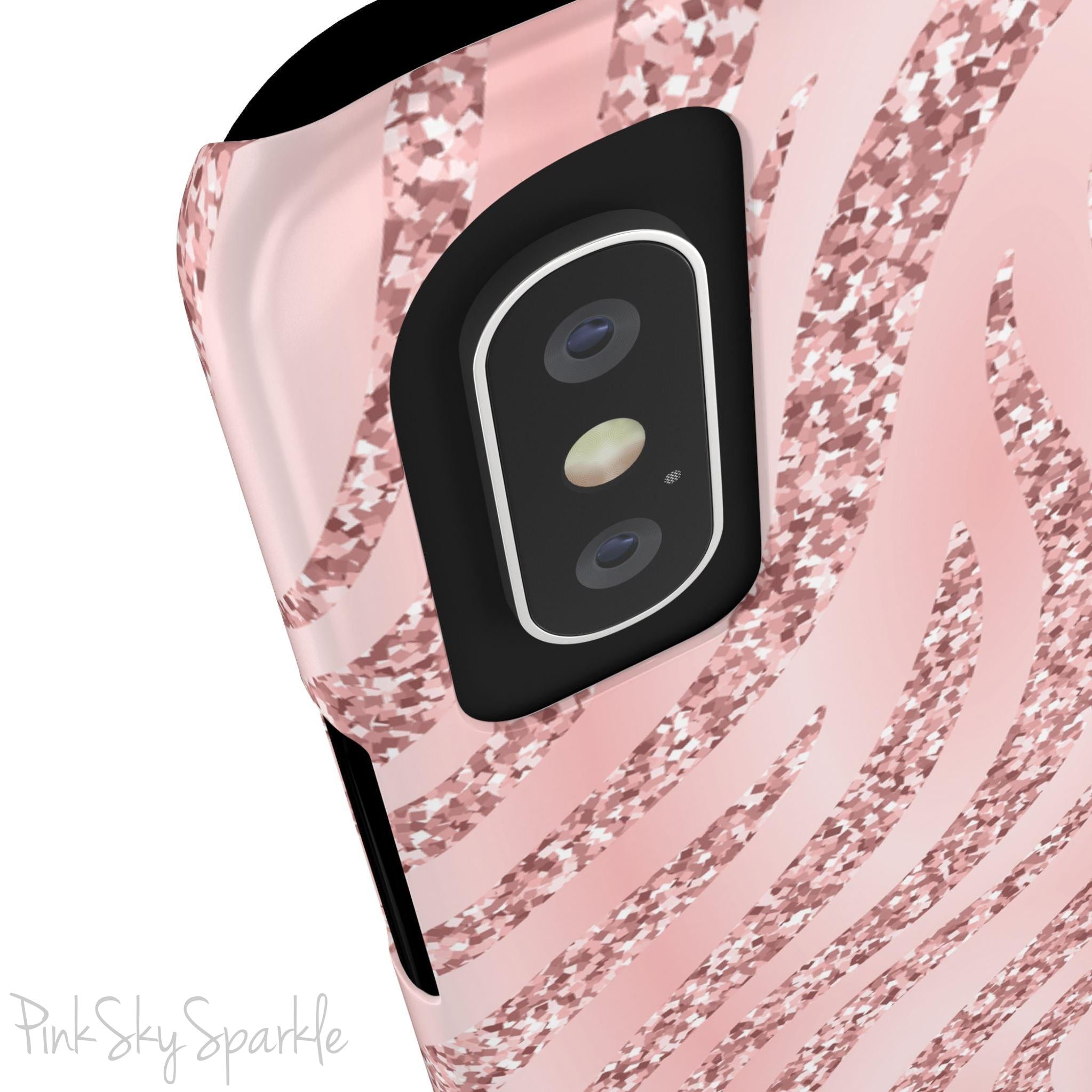 Rose Gold Zebra Slim iPhone Case