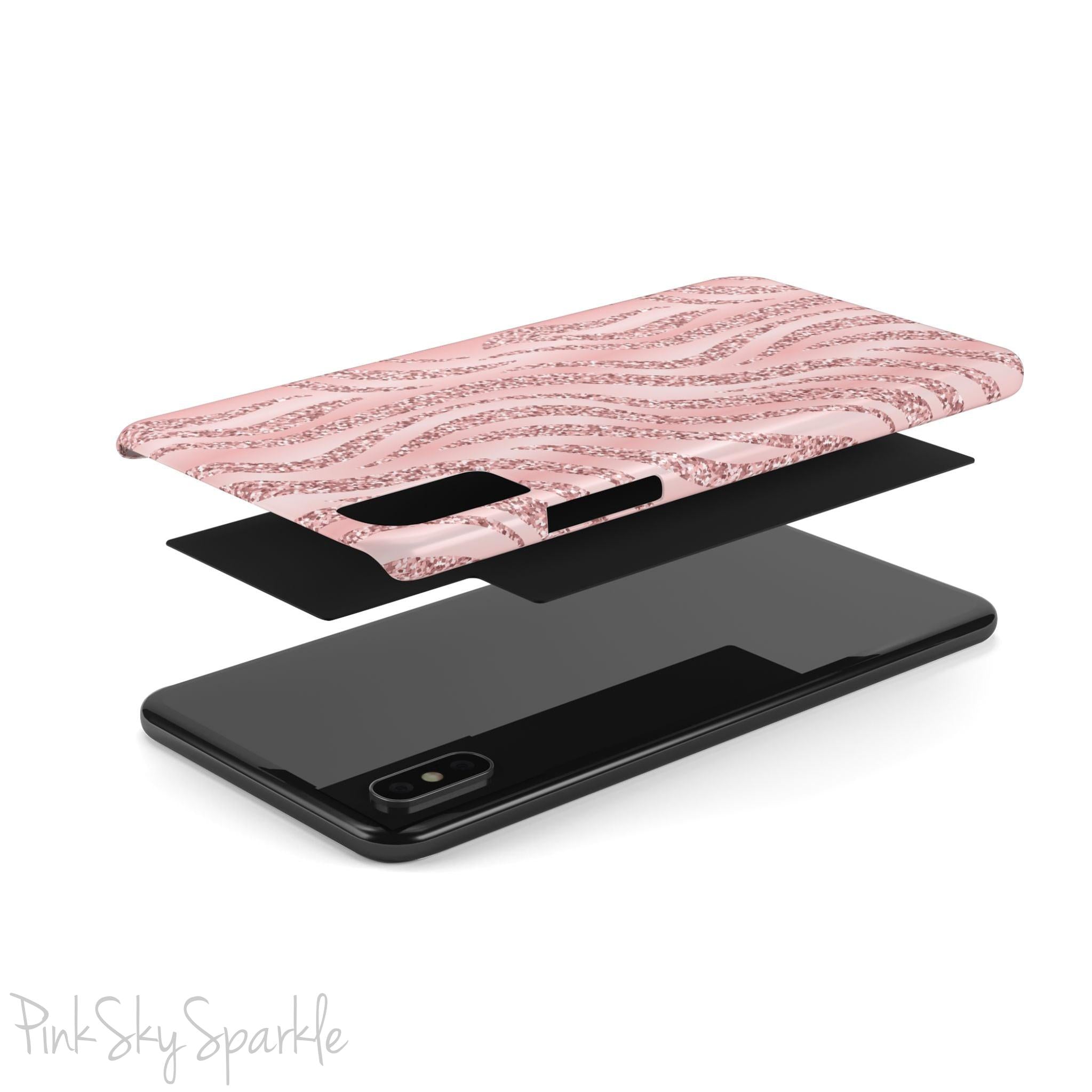 Rose Gold Zebra Slim iPhone Case