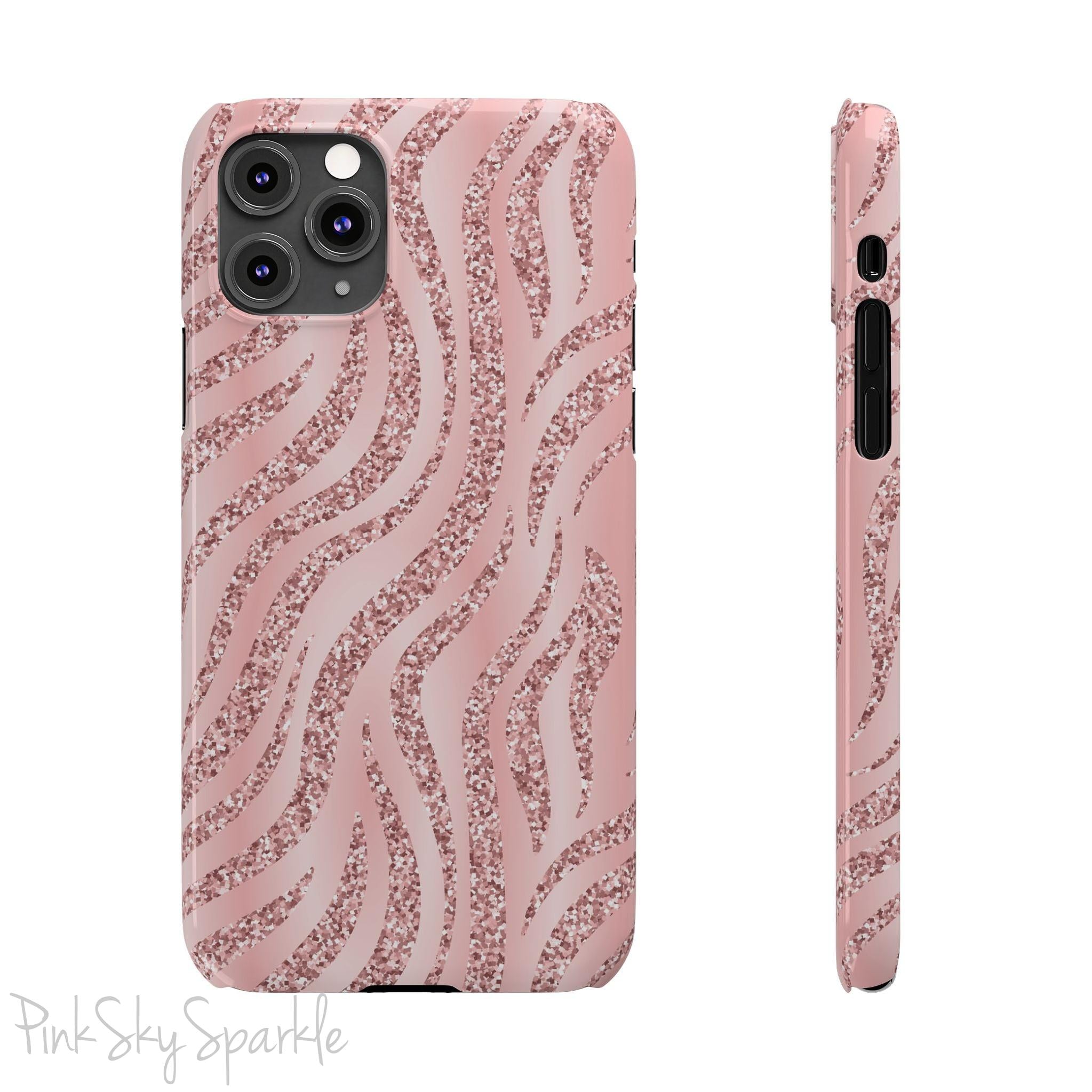 Rose Gold Zebra Slim iPhone Case
